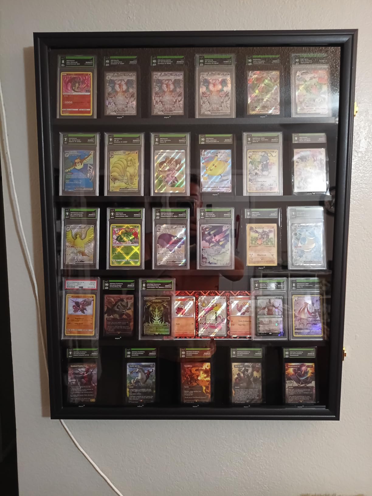 KCRasan 35 Graded Sports Card Display Frame - Baseball Card Display Case Lockable - Trading Card Collector Wall Display Holder for Basketball Football Hockey Cards, UV Protection Acrylic(Black) customer photo 1