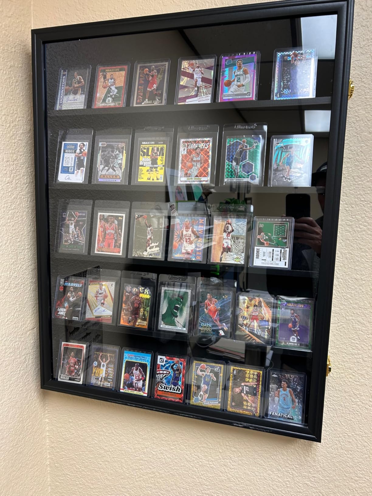 KCRasan 35 Graded Sports Card Display Frame - Baseball Card Display Case Lockable - Trading Card Collector Wall Display Holder for Basketball Football Hockey Cards, UV Protection Acrylic(Black) customer photo 2