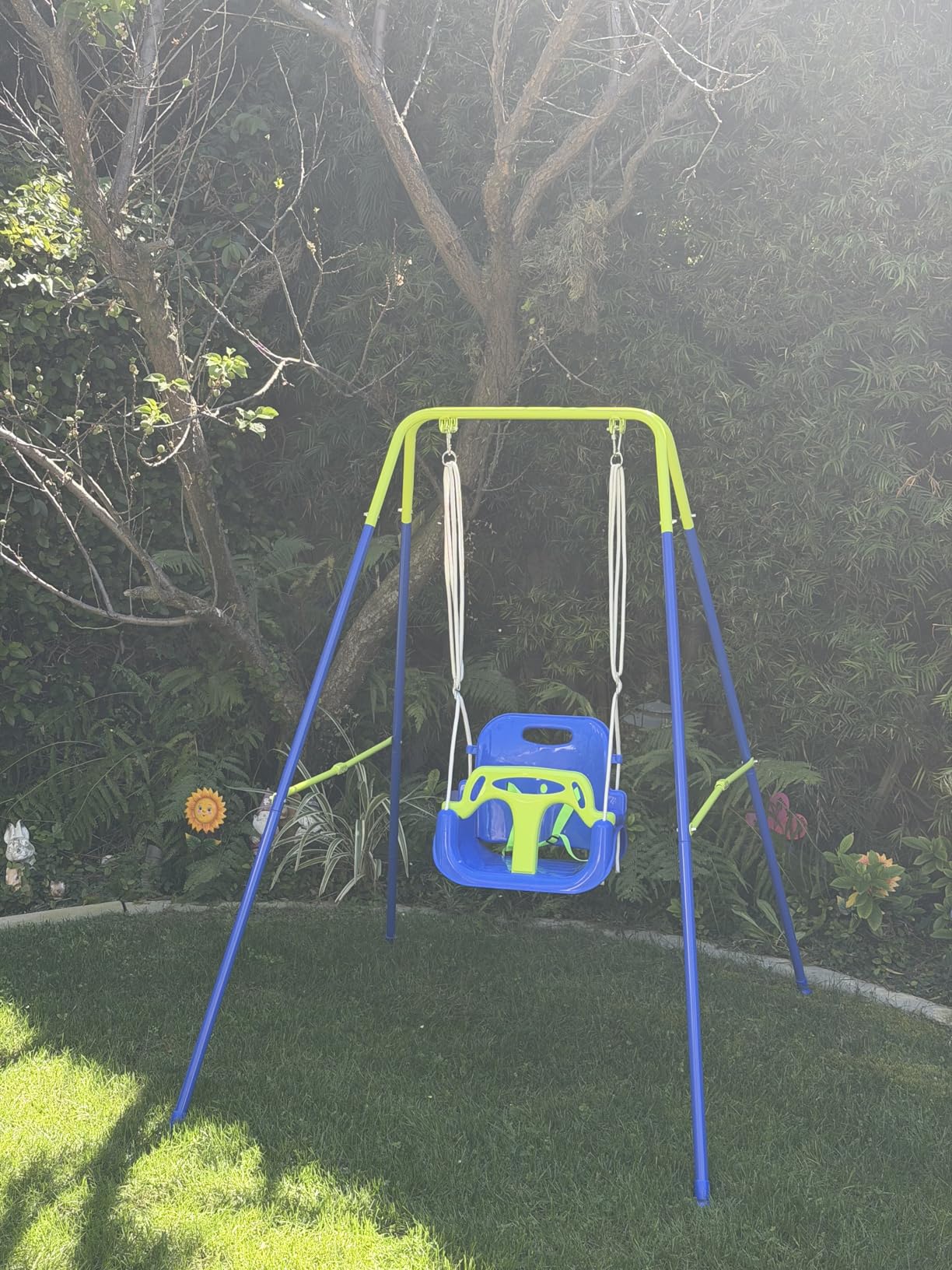 FUNLIO Toddler Swing with Foldable Metal Stand for Toddlers Aged 1~10 Years, 3-in-1 Baby Swing Set with 4 Sandbags for Backyard/Indoor/Outdoor Play, Easy to Assemble & Store customer photo 1