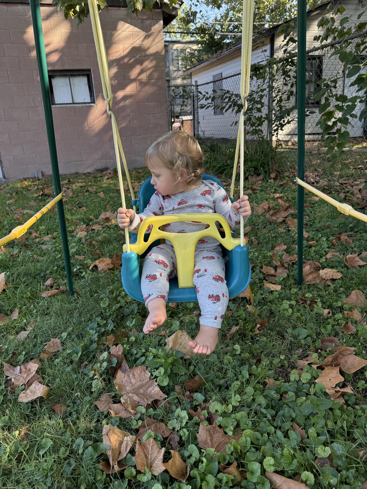 FUNLIO Toddler Swing with Foldable Metal Stand for Toddlers Aged 1~10 Years, 3-in-1 Baby Swing Set with 4 Sandbags for Backyard/Indoor/Outdoor Play, Easy to Assemble & Store customer photo 2