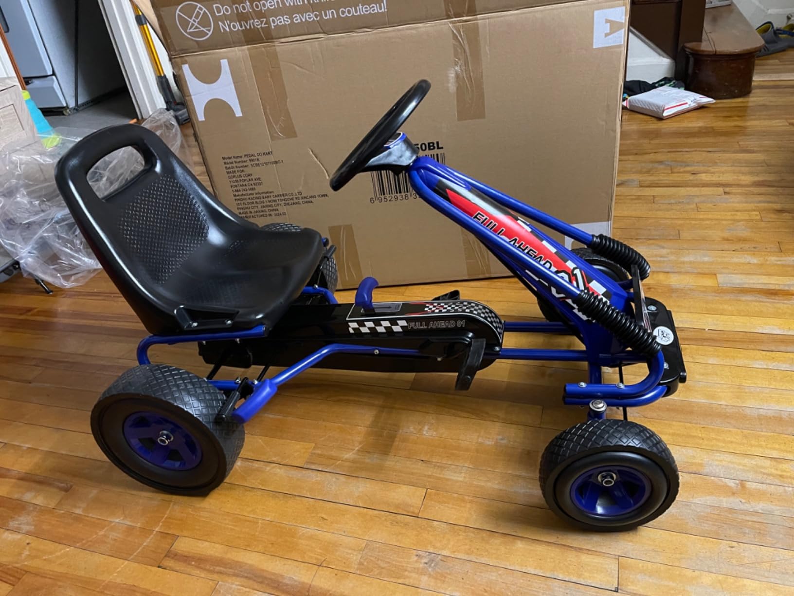 Costzon Go Kart for Kids, 4 Wheel Off-Road Pedal Go Cart w/Adjustable Seat, 2 Safety Brakes, EVA Rubber Tires, Ride-On Toys for Boys Girls, Outdoor Racer Pedal Car customer photo 1