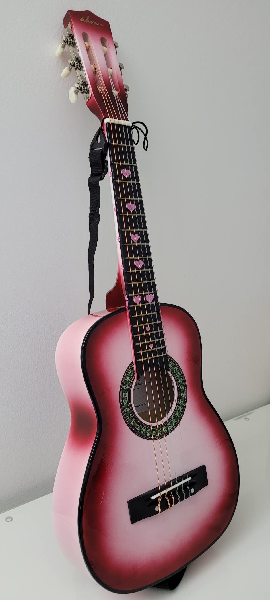 ADM Beginner Acoustic Classical Guitar 30 Inch Nylon Strings Wooden Guitar Bundle Kit for Kid Boy Girl Student Youth Guitarra Online Lessons with Gig Bag, Strap, Tuner, Extra Strings, Picks, Black customer photo 1