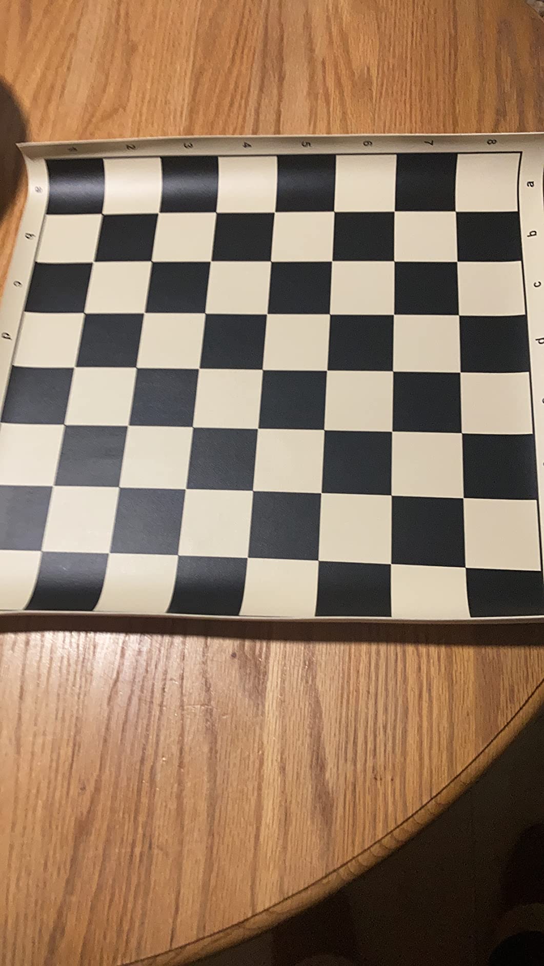 Chess and games shop Muba Standard Vinyl Roll Up Chess Boards - Professional Club & Tournament Chess Boards (2'' Square, Black) customer photo 2