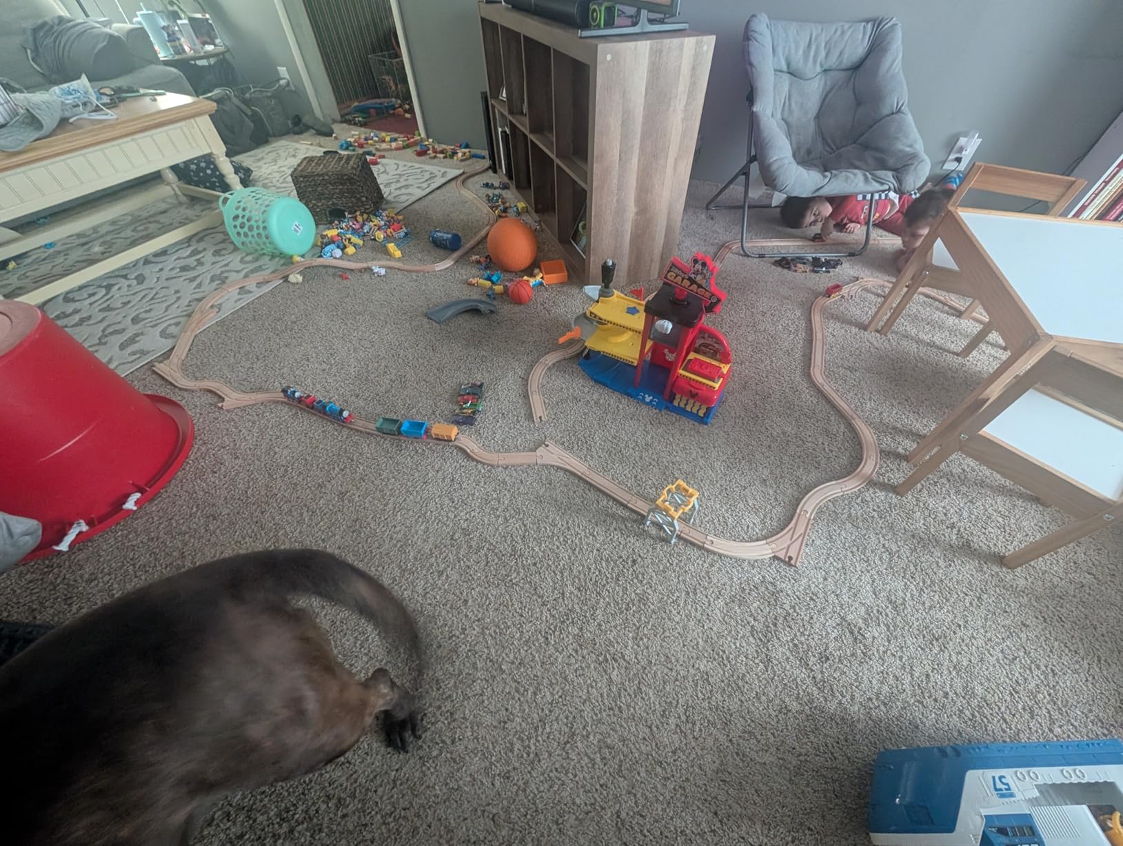 Tiny Land 110PCS Wooden Train Set - Toy Train with Tracks for Kids Ages 3-7, Compatible with Major Brands, Ideal Railway Playset for Boys and Girls customer photo 1