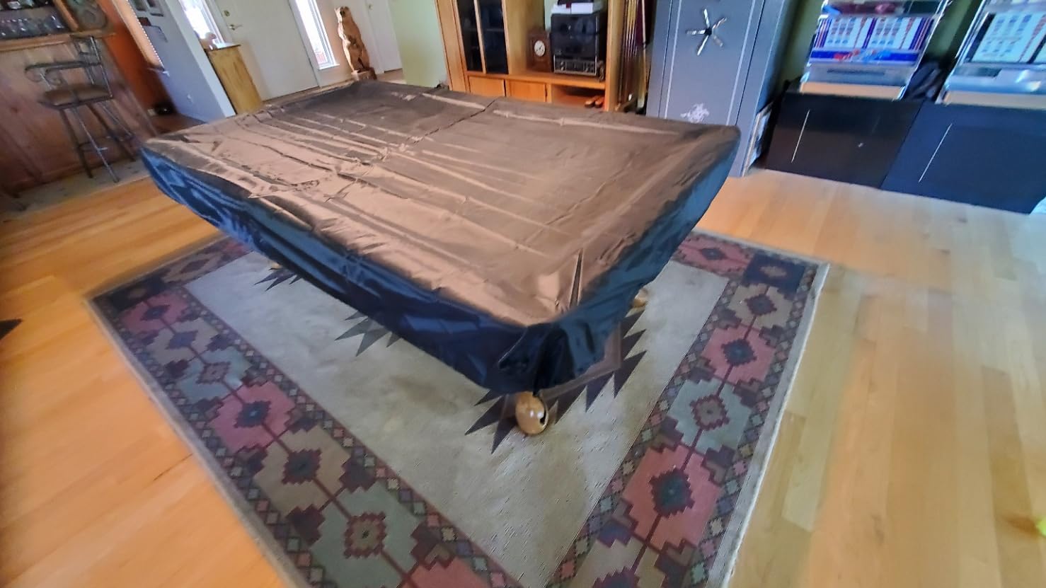 7 Foot Billiard Pool Table Cover, Waterproof&Tearproof Cover for Pool Table with Storage Bag, Indoor Outdoor All Season Sun Rain Snow Dust Protection Snooker Table Covers customer photo 2