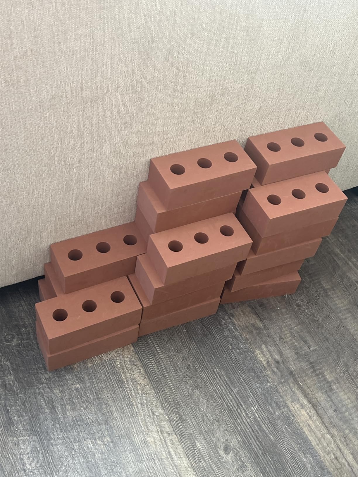 Deekin Foam Brick Building Blocks for Kids Thick Blocks Foam Large Fake Brick Construction Toy for Stacking (30 Pcs, Circle Holes) customer photo 1