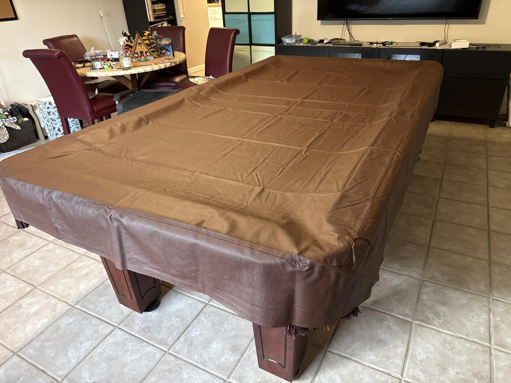 K-Musculo Pool Table Cover, Heavy Duty Leatherette Billiard Table Cover, Waterproof and Tearproof, 6.5/7/7.5/8/8.5/9 Foot Fitted customer photo 2
