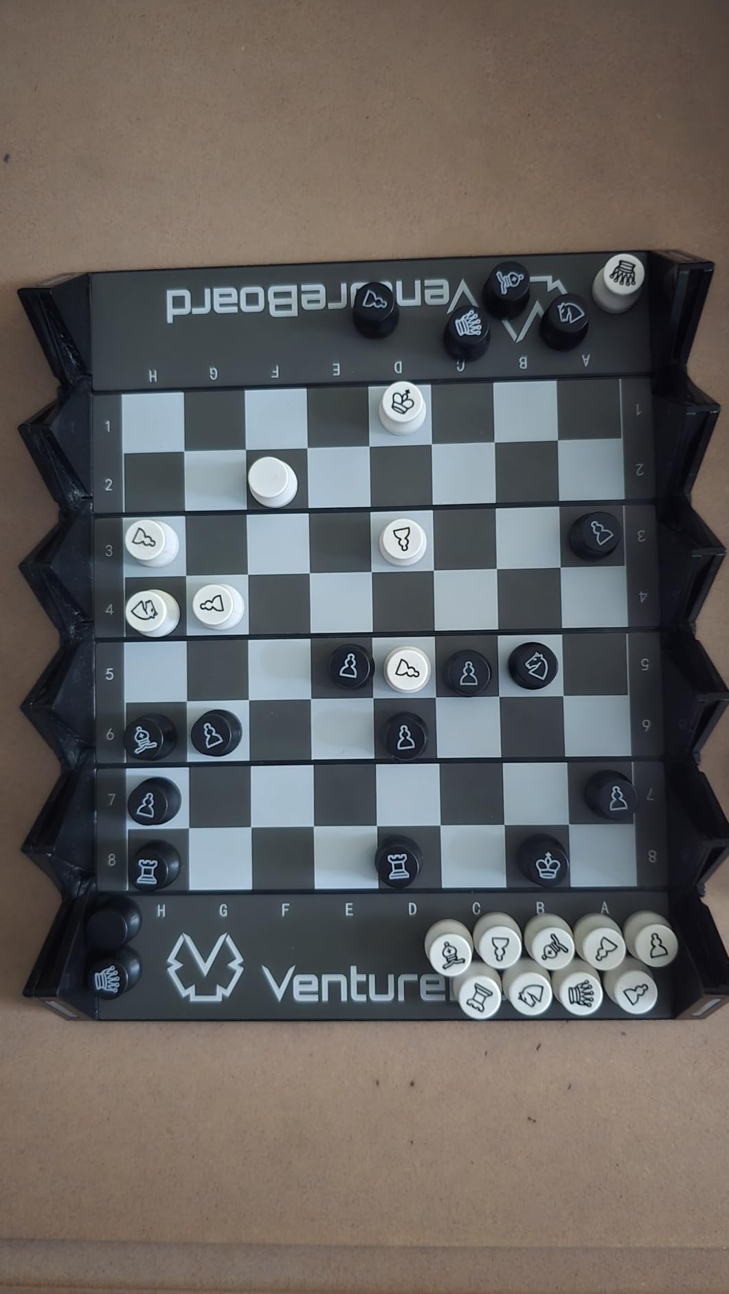 VENTUREBOARD 6 Inches Magnetic Unique Chess Set Board Game - 2 Extra Queens - Folding Board, Portable Travel Chess Board Game Pieces - Black/Grey customer photo 1