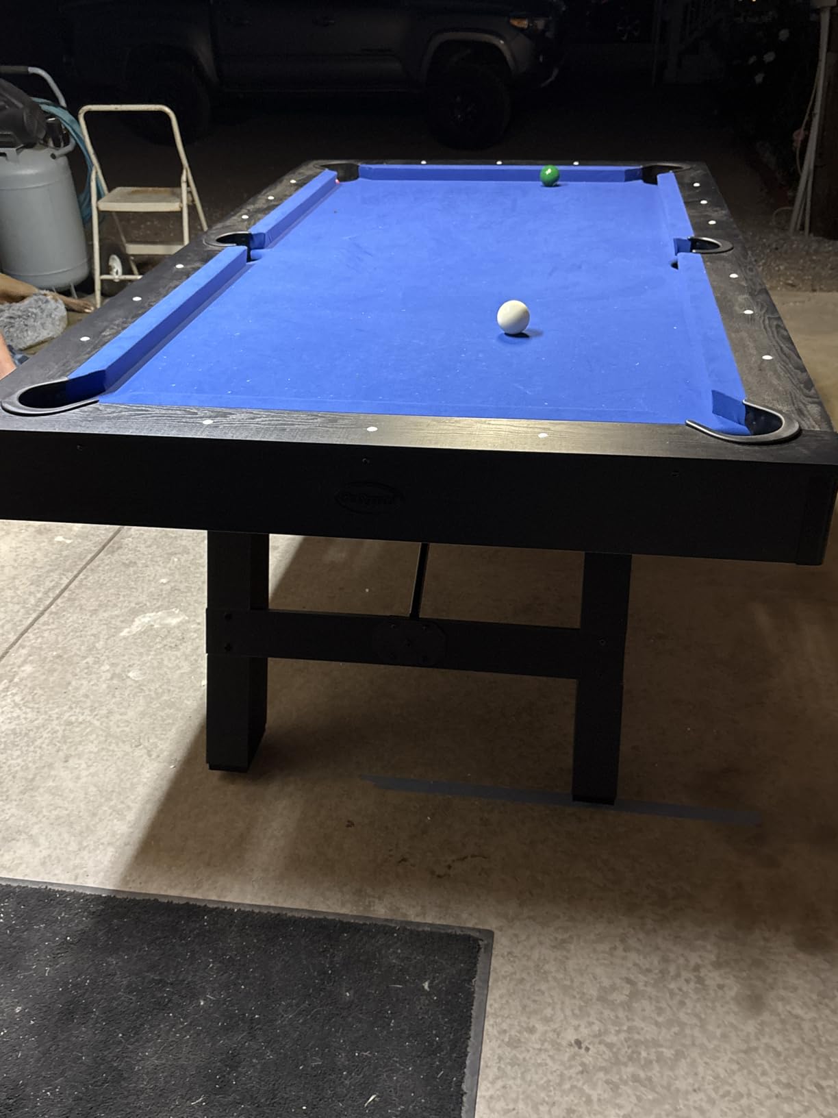 GoSports 7 ft Pool Tables with Wood Finish - Modern Billiards Table with 2 Cue Sticks, Balls, Rack, Felt Brush and Chalk customer photo 1
