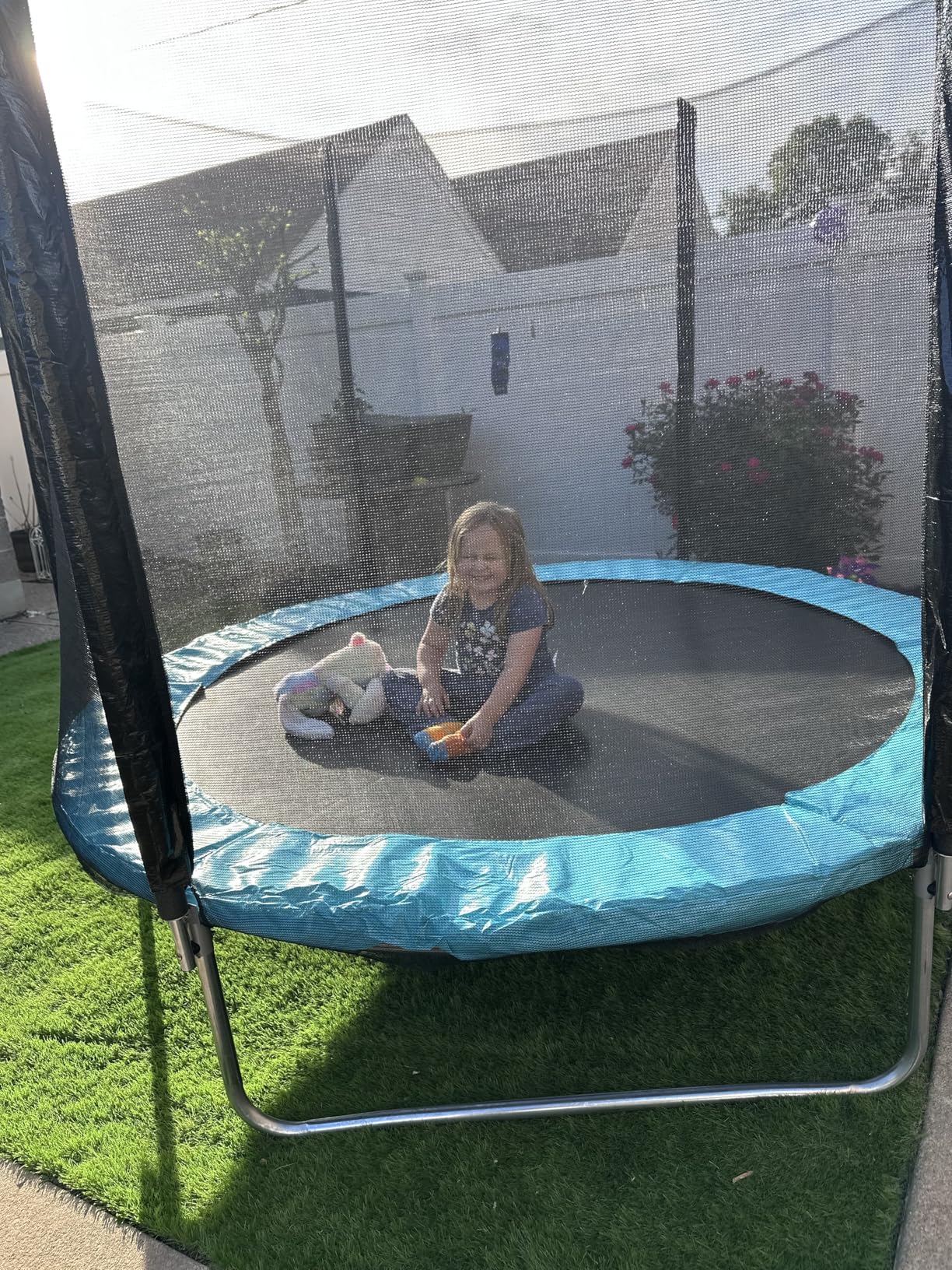 AOTOB 8FT 10FT 12FT 14 FT 15FT Trampoline with Safety Enclosure Net, Outdoor Trampoline with Basketball Hoop, Heavy Duty Jumping Mat and Spring Cover Padding for Kids and Adults, Storage Bag and Ladder customer photo 2