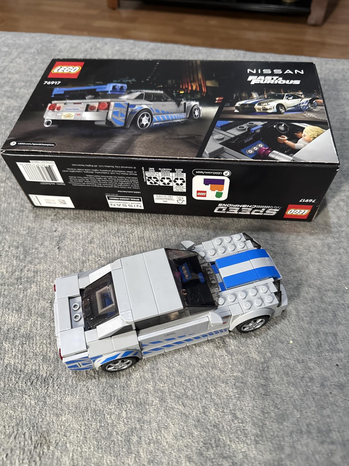 LEGO Speed Champions 2 Fast 2 Furious Nissan Skyline GT-R (R34) Race Car Toy Model Building Kit, 76917 customer photo 1