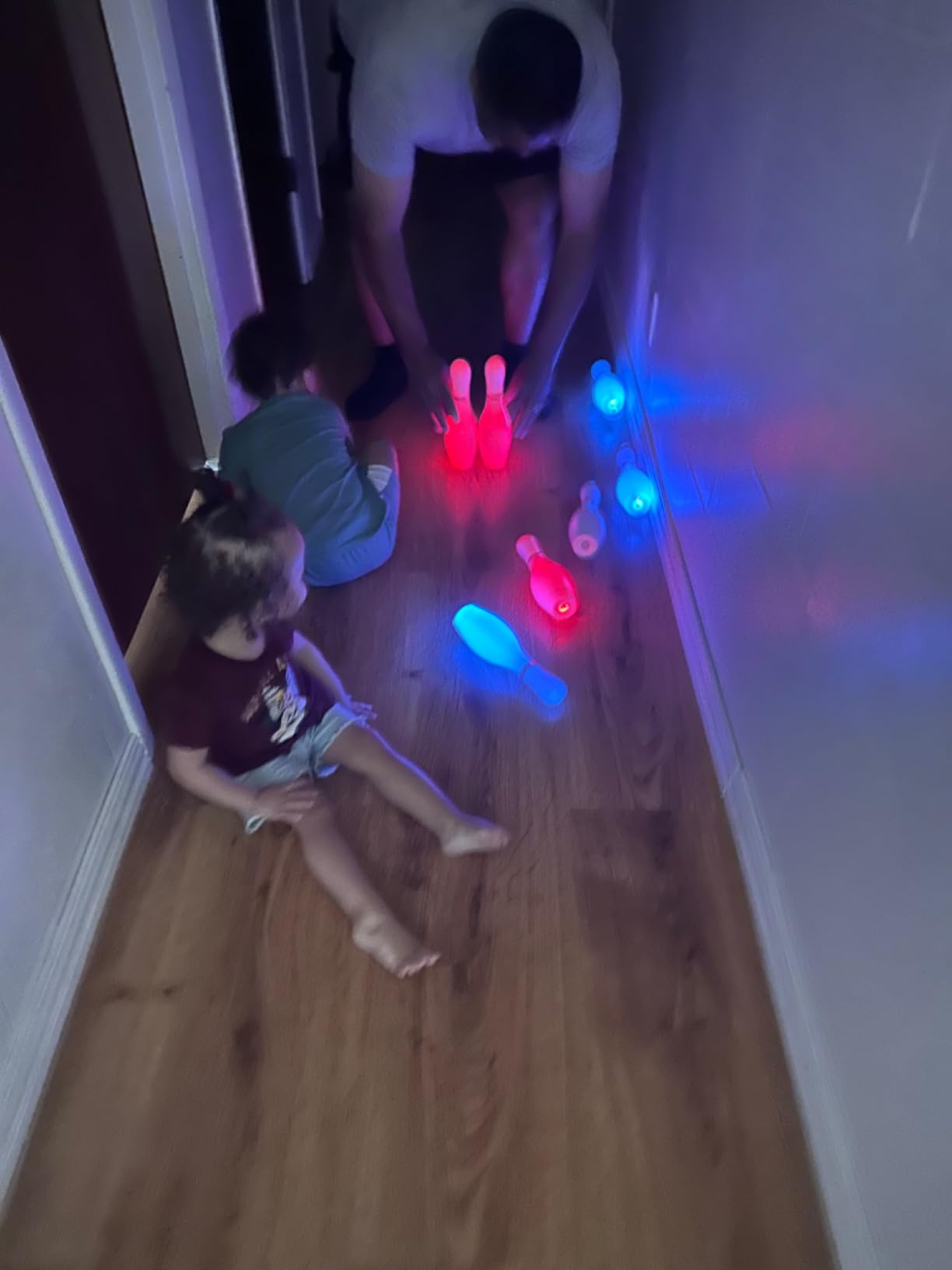 OceanWings Kids Light up Bowling Ball Toys Set, Bowling Pins Toy Game with 10 Pins & 2 Balls Fun Sports Games for Grandkids Kids Toddler Indoor & Outdoor Boys Girls Children 3 4 5 6 Years customer photo 2