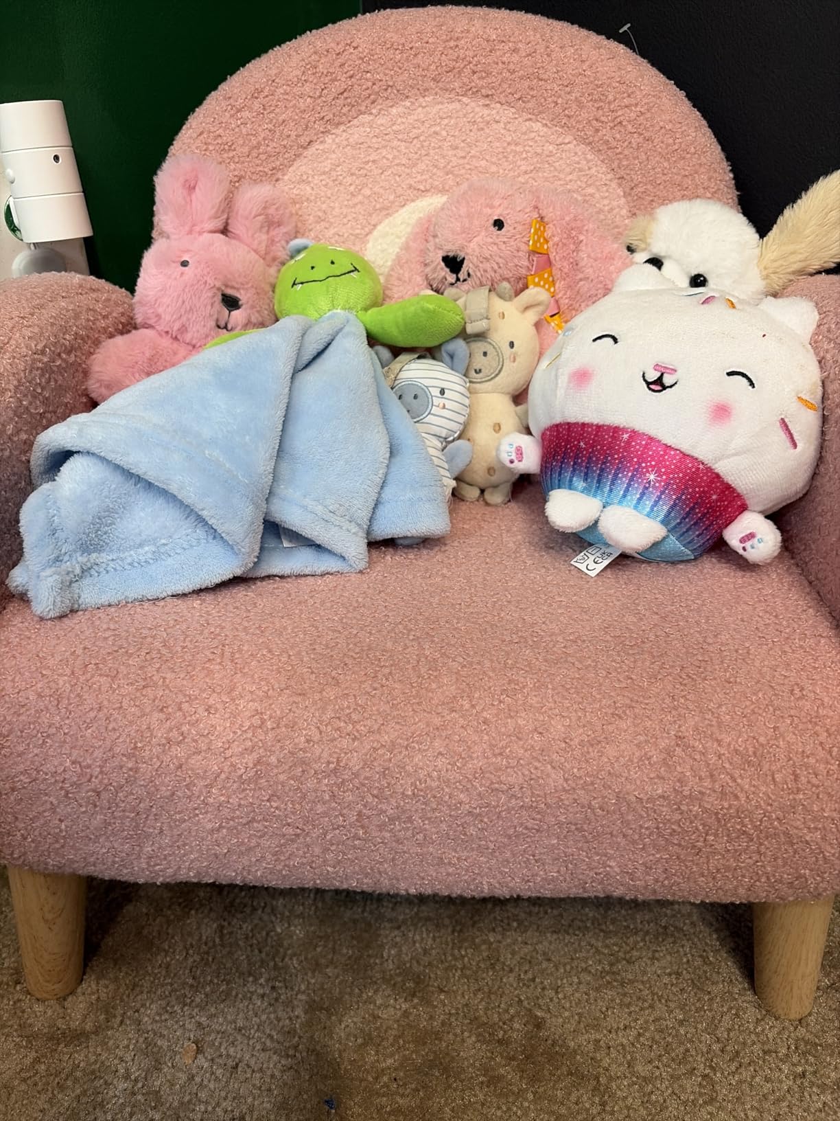 INFANS Kids Sofa, Toddler Armchair with Solid Wooden Frame Anti-Tipping Design Plush Fabric, Upholstered Children Chair for Kindergarten Playroom Preschool, Gift for Boys Girls, Toddler Couch customer photo 1