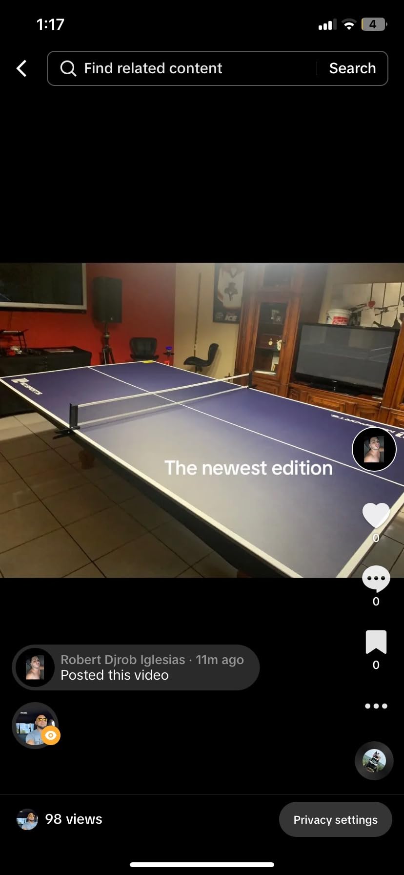 Foldable Indoor Official Size Table Tennis Conversion Top Ping Pong Tabletop with Retractable Net and Premium EVA Foam Padding Easy Storage with Fold-Up Design Double Sided PVC Finish customer photo 2