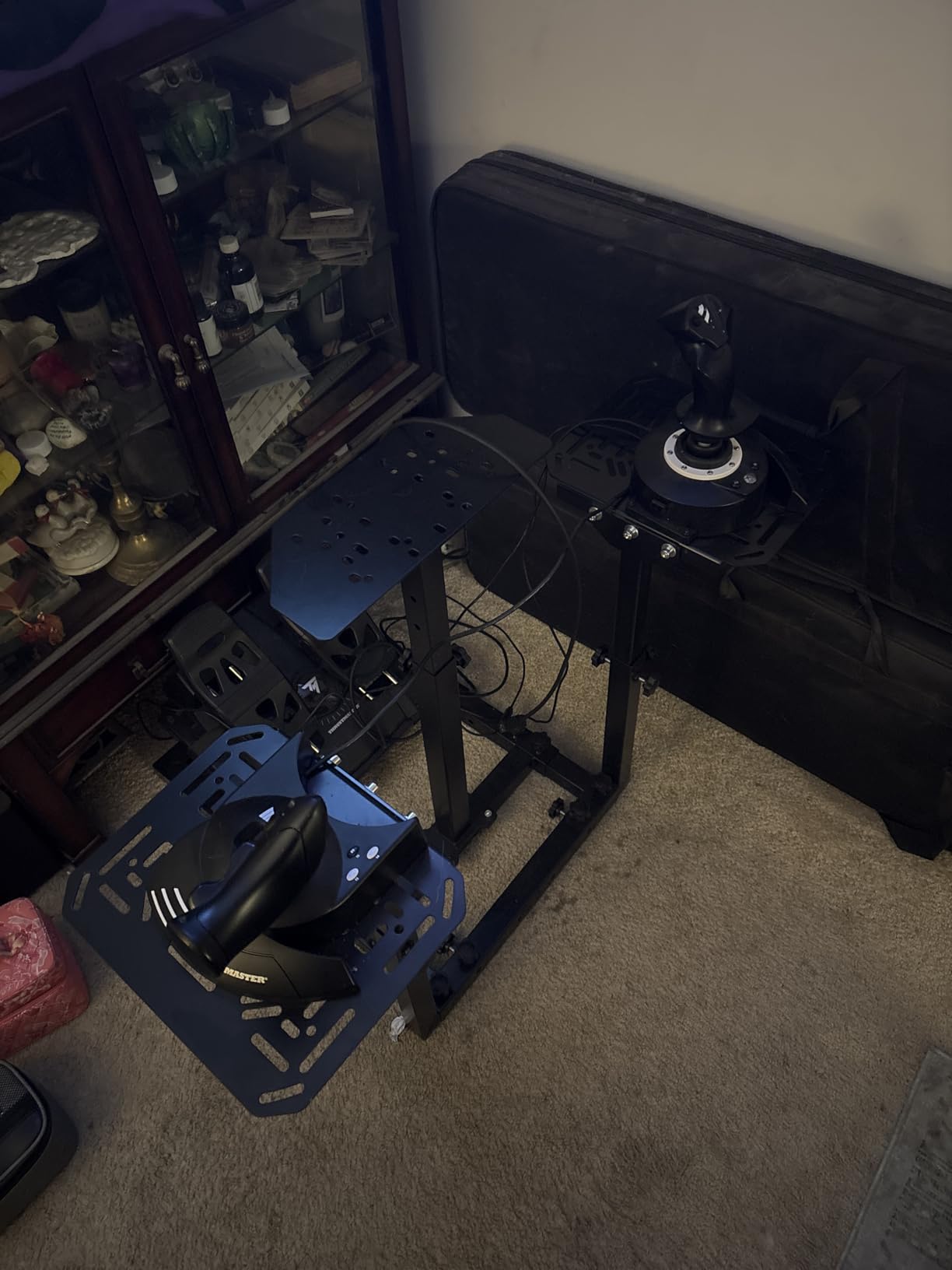 Marada Universal Flight Racing Simulator Stand, Three Axis Adjustable, And Hold Mouse and Keyboard, Fit for Thrustmaster, Logitech, Honeycomb, The Fight Sim Cockpit Electronic Device Not Included customer photo 1