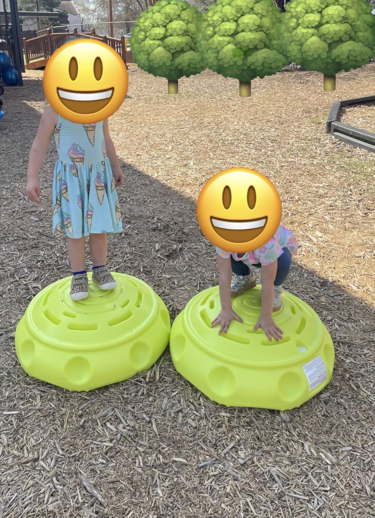 Simplay3 Two Sided Rock Around Wobble Disk and Climbing Dome for Toddlers and Kids - Rocking and Climbing - Indoor/Outdoor - Yellow/Green, Made in USA customer photo 2