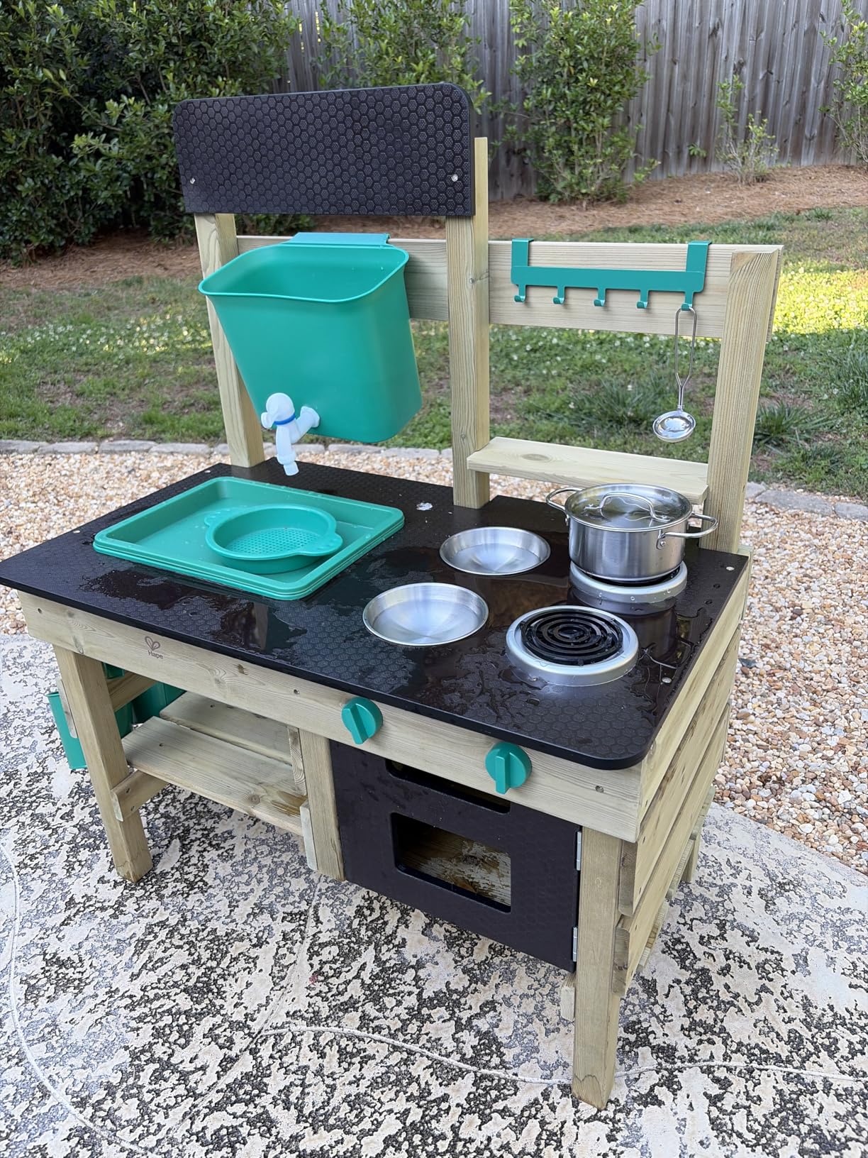 Hape Outdoor Kitchen | Mud Kitchen Wooden Toy Playset with Accessories, for Children Ages 3+ Years customer photo 2