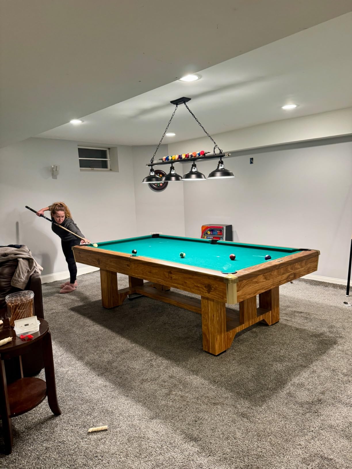 3-Light Billiard Pool Table Lights Hanging Over Pool Table, Black Matte Metal Shades with Billiard Ball Decor, for Billiards Room, Snooker Table, Kitchen Island customer photo 1