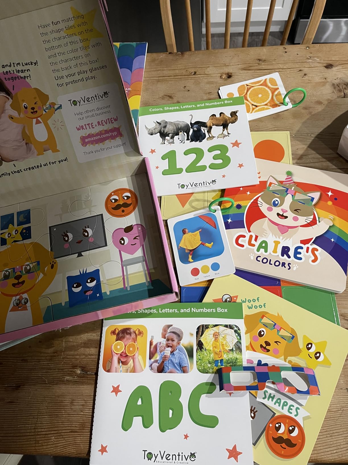 TOYVENTIVE Books, Toddler Flash Cards, and Puzzles - Educational Toys and Birthday Gifts for 1, 2, 3 Year Old Girl, Preschool Learning Activities and Games, Colors, Shapes, Letters, Numbers customer photo 1