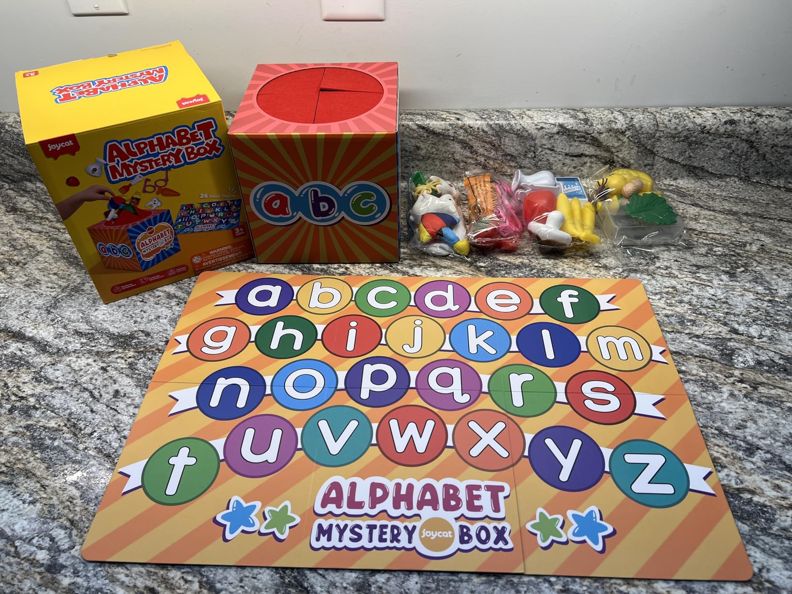 JoyCat Mystery Alphabet Box for Kids 26 PCS Letters Sorting Matching Game Activities Letter Sounds Fine Motor Learning Toys for Preschool Kindergarten Classroom - Easter Basket Stuffers Gifts customer photo 1