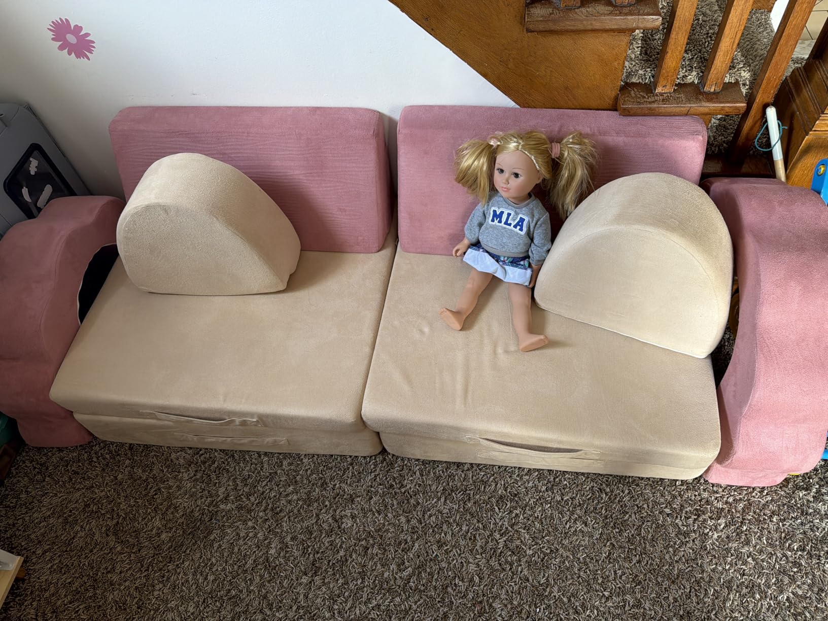 LOAOL Kids Couch 10PCS, Modular Kids Play Couch, Multifunctional Foam Toddler Sofa, Imaginative Convertible Play Sofa for Playroom(Large Size) customer photo 1