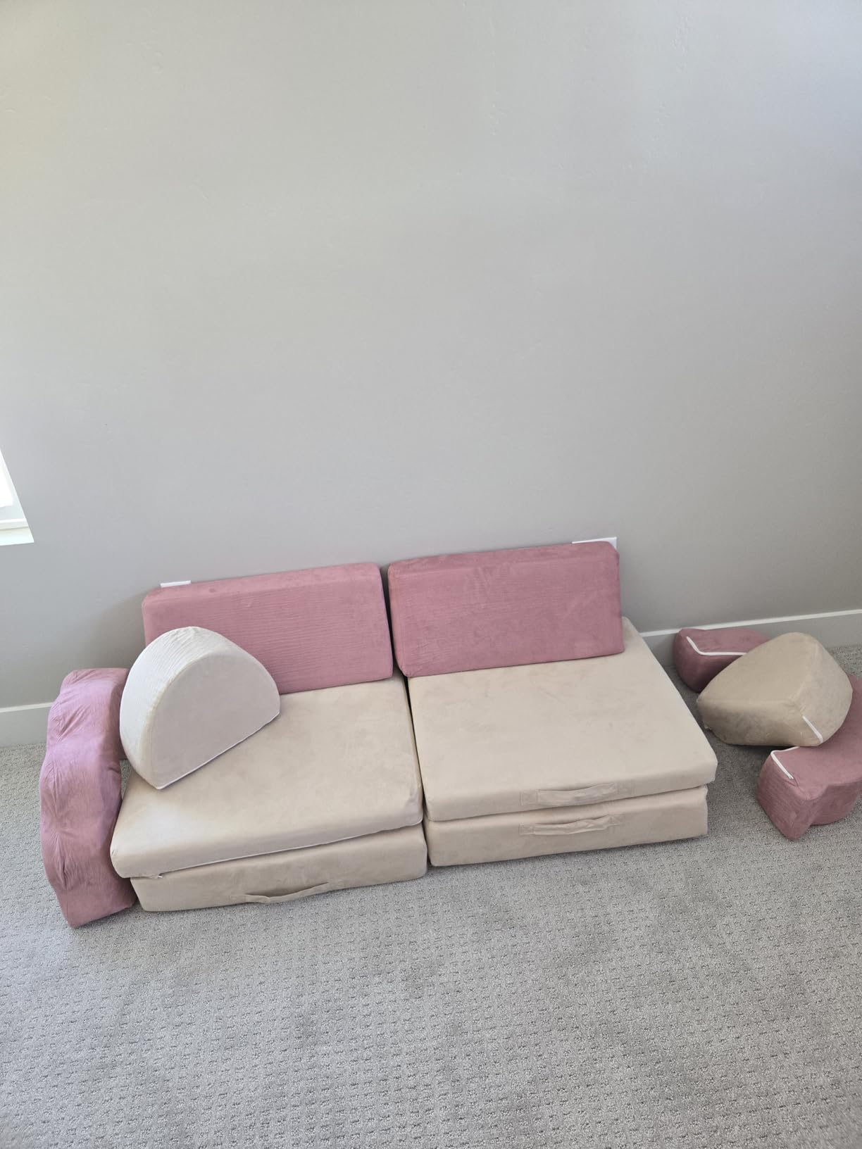LOAOL Kids Couch 10PCS, Modular Kids Play Couch, Multifunctional Foam Toddler Sofa, Imaginative Convertible Play Sofa for Playroom(Large Size) customer photo 2