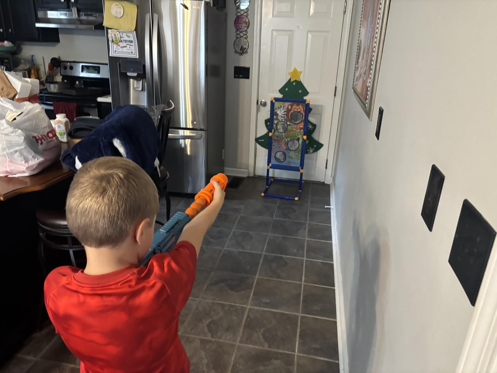 KKONES Kids Bow and Arrow Set, 2 in 1 Shooting Game with LED Light Up Archery Toy, Foam Balls, Suction Cup Arrows, Target, Quiver, Indoor Outdoor Toys for Kids Boys Girls Gifts customer photo 1