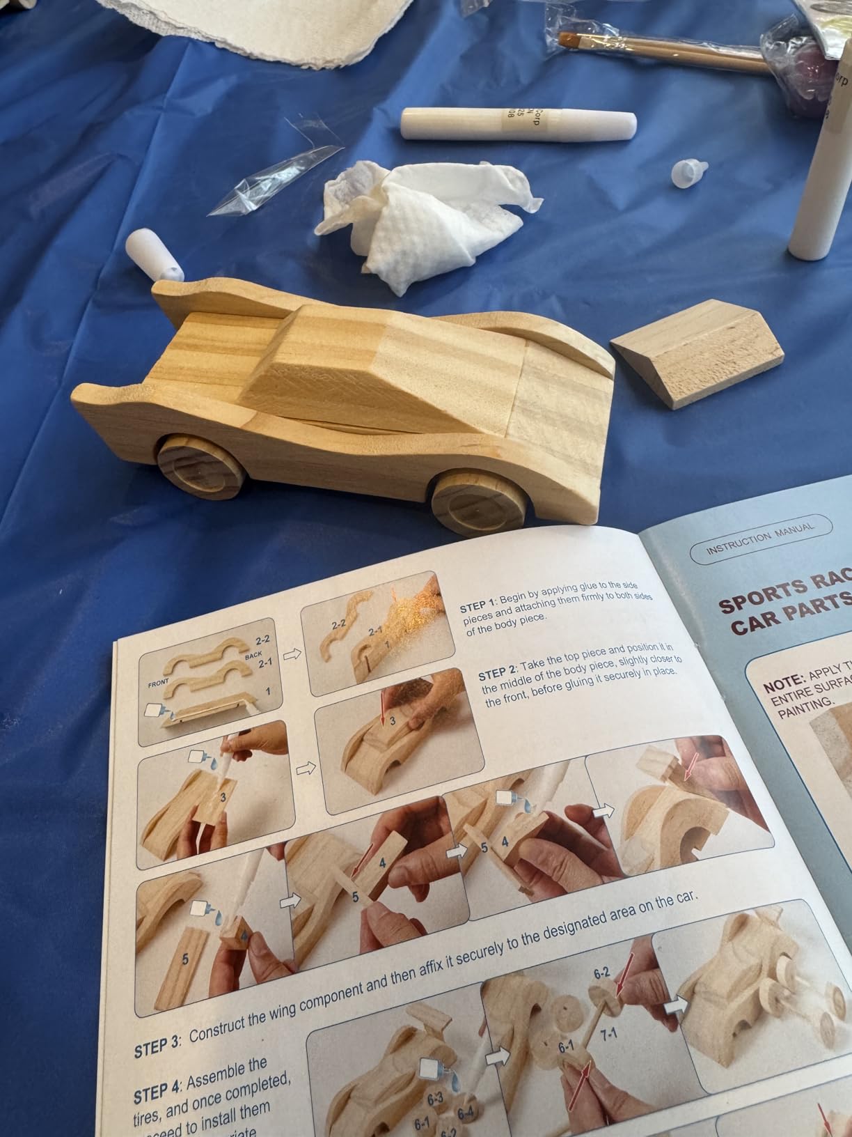 Klever Kits 4 DIY Wooden Race Cars - Build & Paint Your Own Wood Craft Kit, 4 Race Cars Toy, Easy to Assemble Arts Crafts Kit, Birthday Party Presents for Kids Boys and Girls customer photo 1
