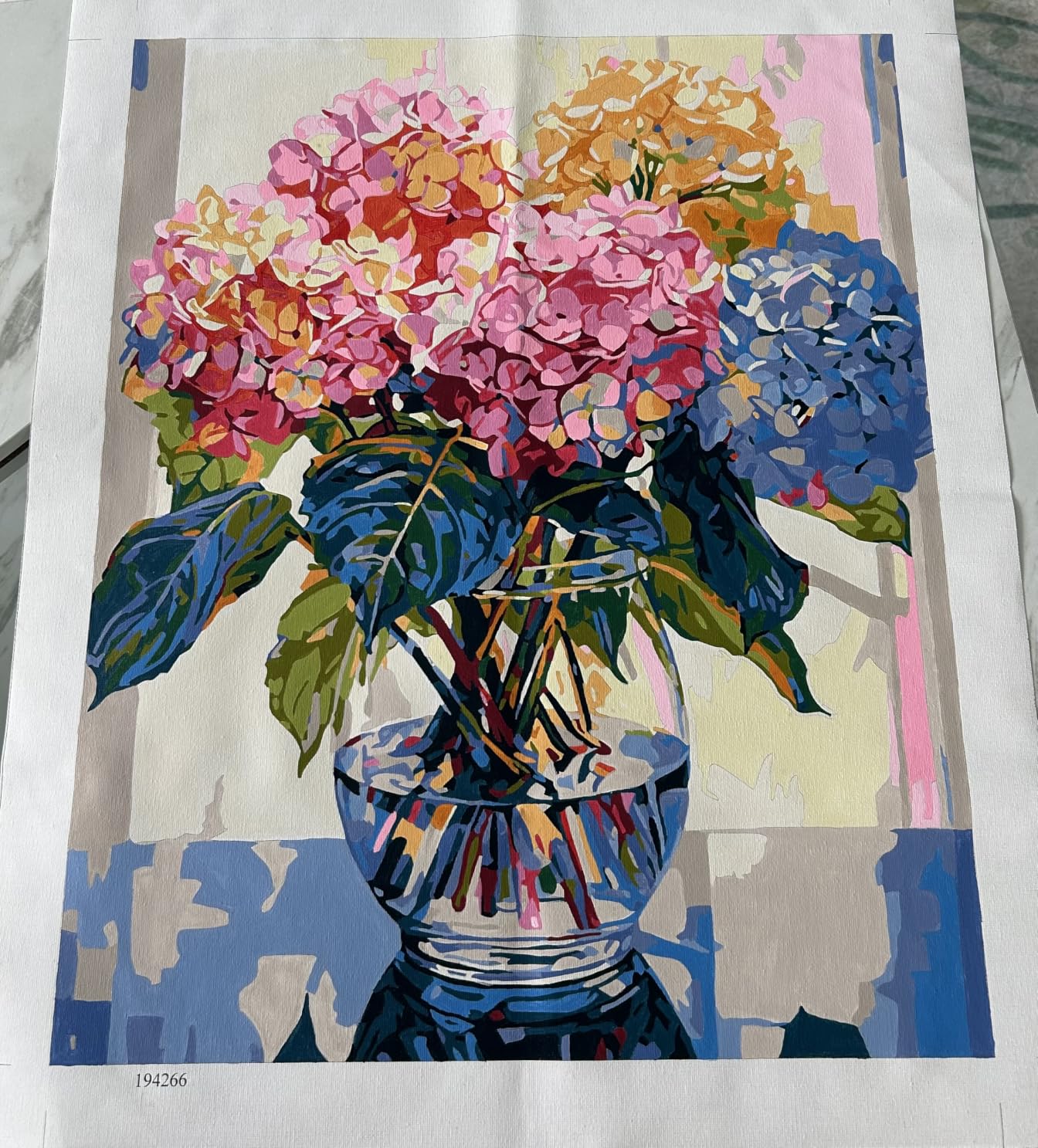 Tucocoo Hydrangea in Glass Vase Paint by Numbers for Adults - Beautiful Flower DIY Acrylic Paint Canvas Colorful Flowers 16x20 Inch (Without Frame) customer photo 1