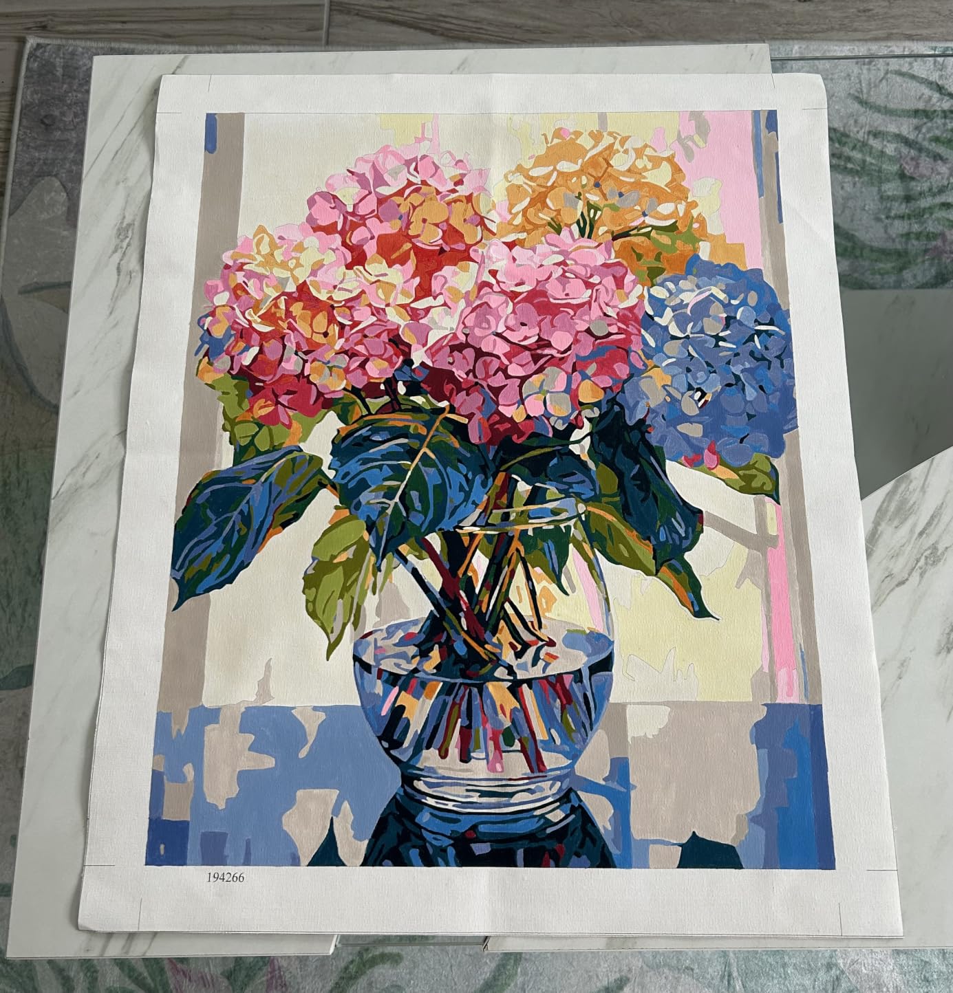 Tucocoo Hydrangea in Glass Vase Paint by Numbers for Adults - Beautiful Flower DIY Acrylic Paint Canvas Colorful Flowers 16x20 Inch (Without Frame) customer photo 2