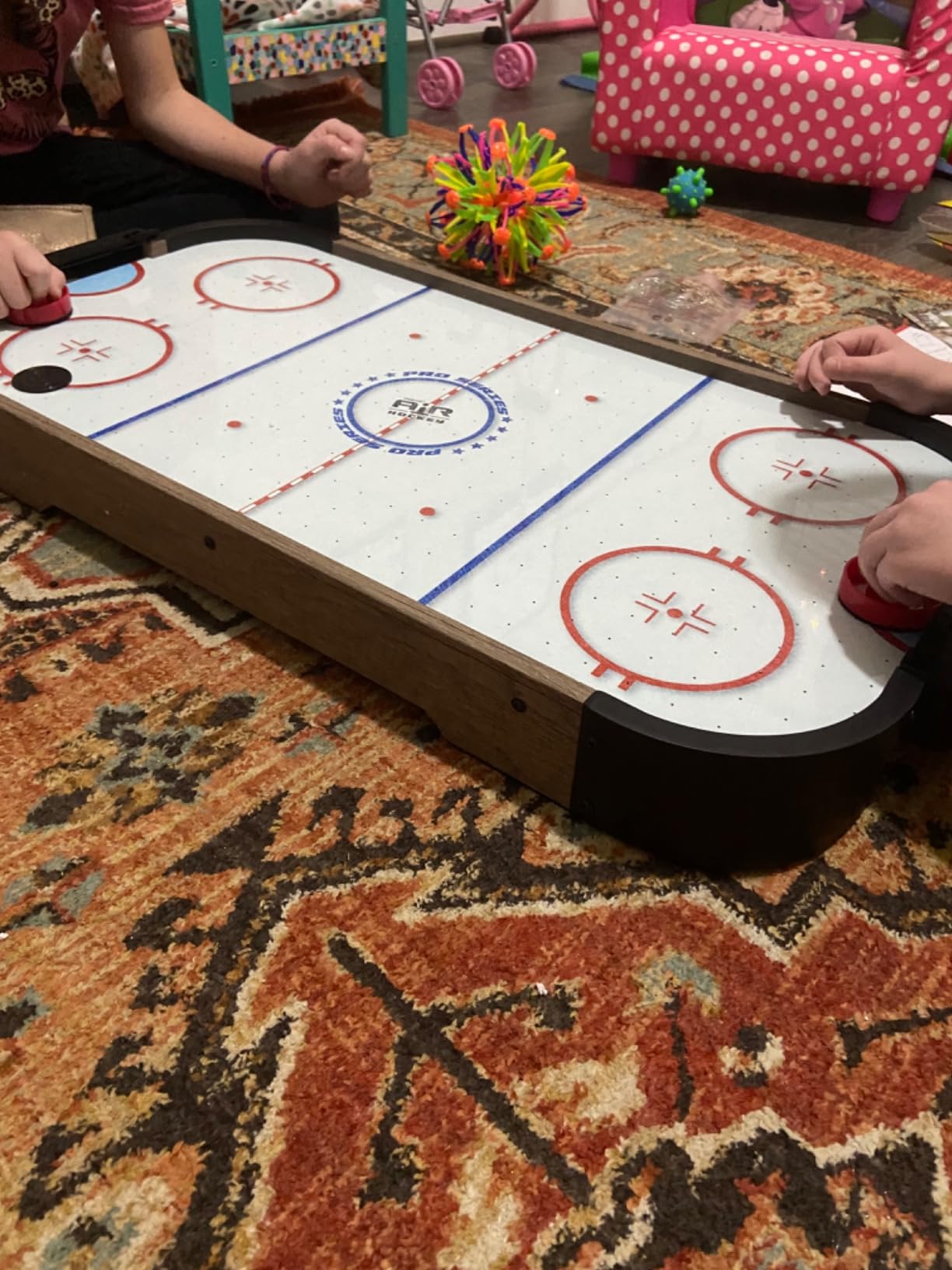 GoSports 30 Inch Table Top Air Hockey Game for Kids - Portable, Battery Operated Game Table - Black customer photo 1