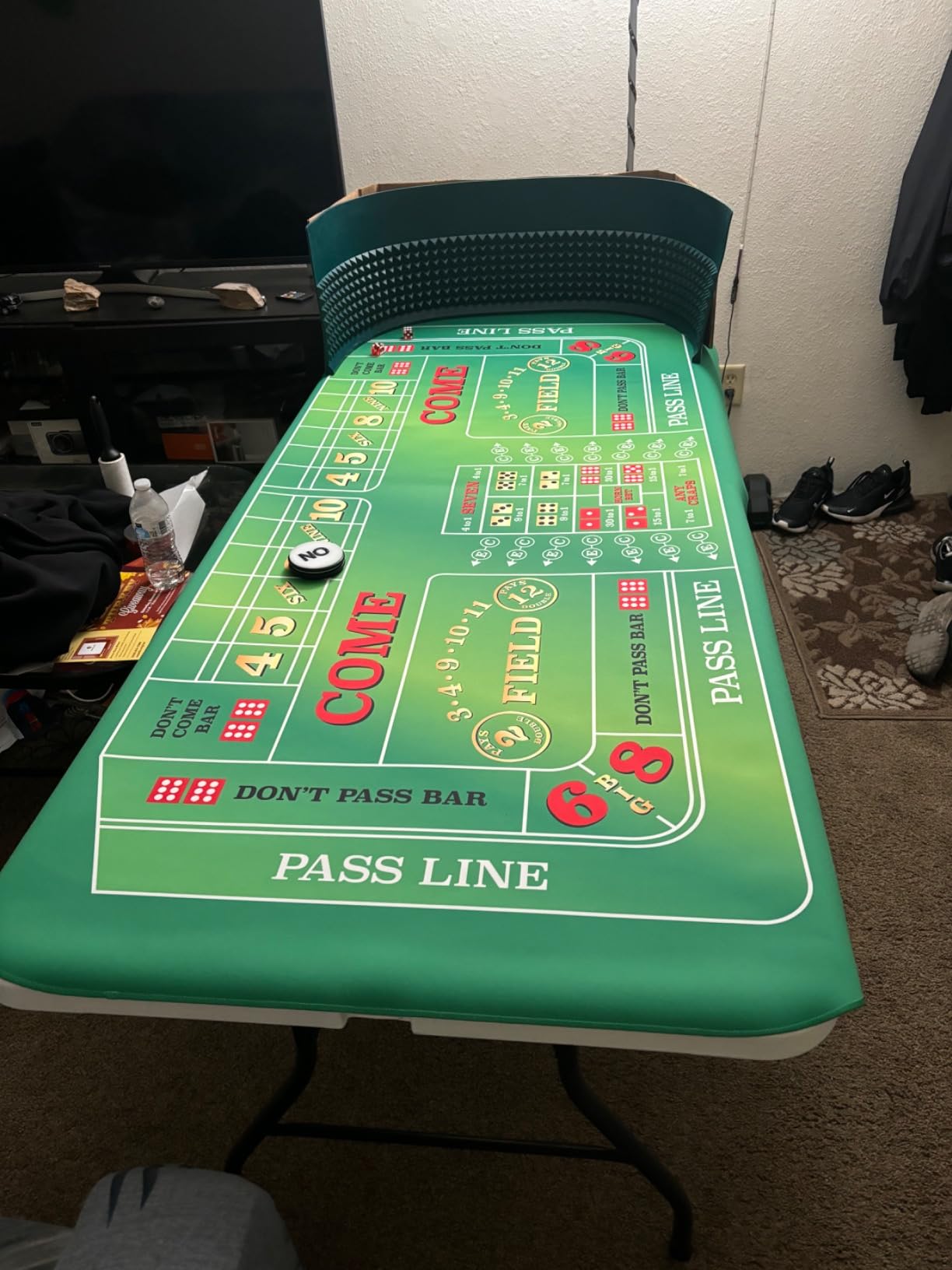 GSE Games & Sports Expert Casino Twin Craps Tabletop Layout Mat with Carrying Bag, Non-Slip Rubber Craps Dice Game Table Top Mat for Family/Friends Parties, Casino Night customer photo 2