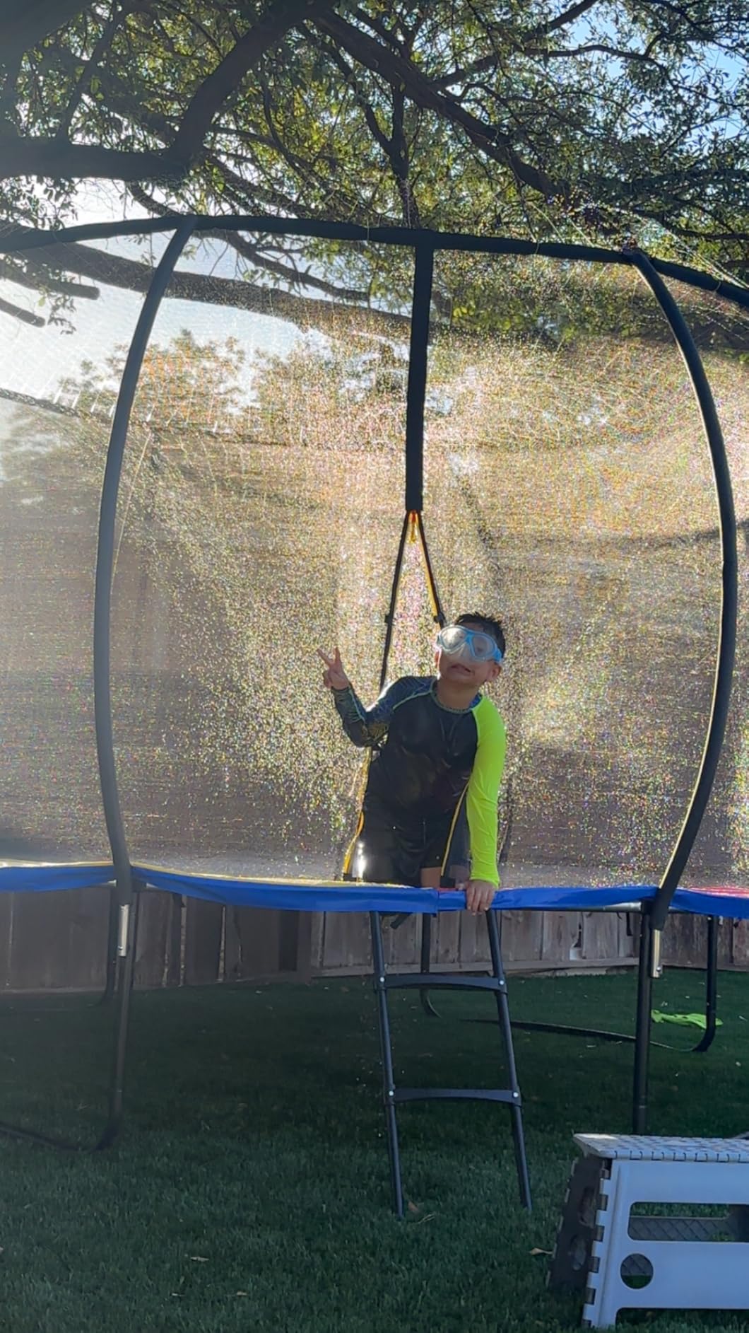 JoyBerri Trampoline Outdoor - Upsurge ASTM Certified Safe 8Ft 10Ft 12Ft 14Ft 15Ft 16Ft Recreational Trampoline for Kids and Adults. Anti-Rust Coating with Enclosure Net, Ladder, Sprinkler & LED Lights customer photo 1