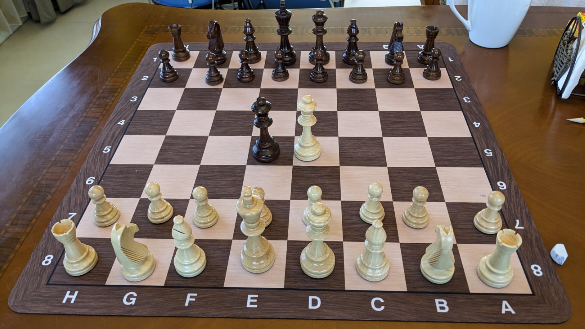 Vamslove Wooden Heavy Weighted Chess Pieces Only-3.8'' King-Extra 2 Queens-34 Wood Tournament Chessmen for Chess Set, Velvet Storage Bags Included customer photo 2