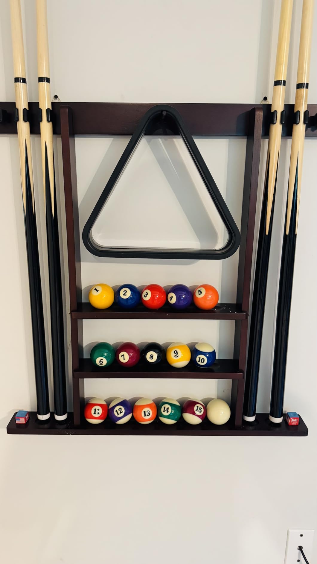 Outus 71 Pcs Premium Pool & Billiard Table Accessories Set - Pool Balls, Cue Sticks with Tips, Triangle Rack, Chalks, Brush Spot Stickers for Home Family & Beginner Practice customer photo 2