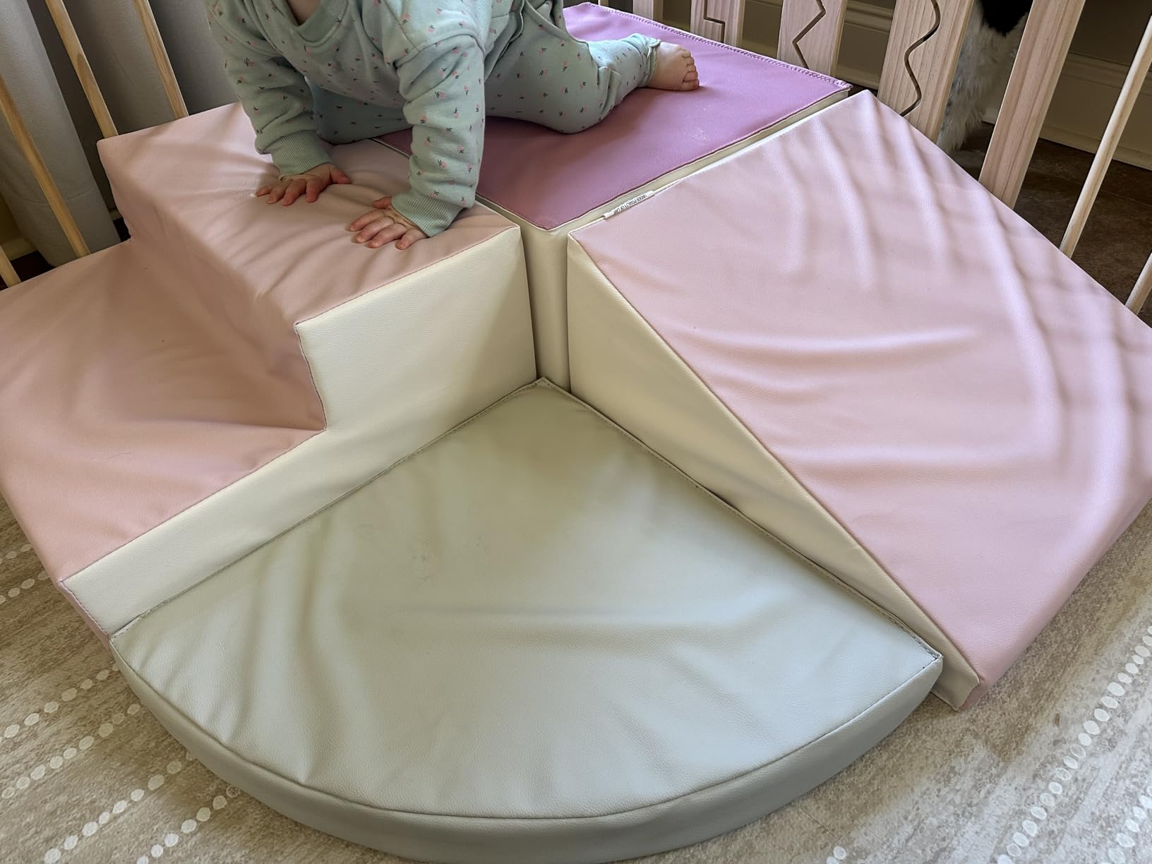 Best Choice Products Soft Foam Climbing Blocks for Toddlers, 4-Piece Baby Play Set, Easy-Clean Vinyl Foam Shapes, Safe Certified Materials, Early Learning Motor Skill Development Toy - Earth Tone customer photo 2