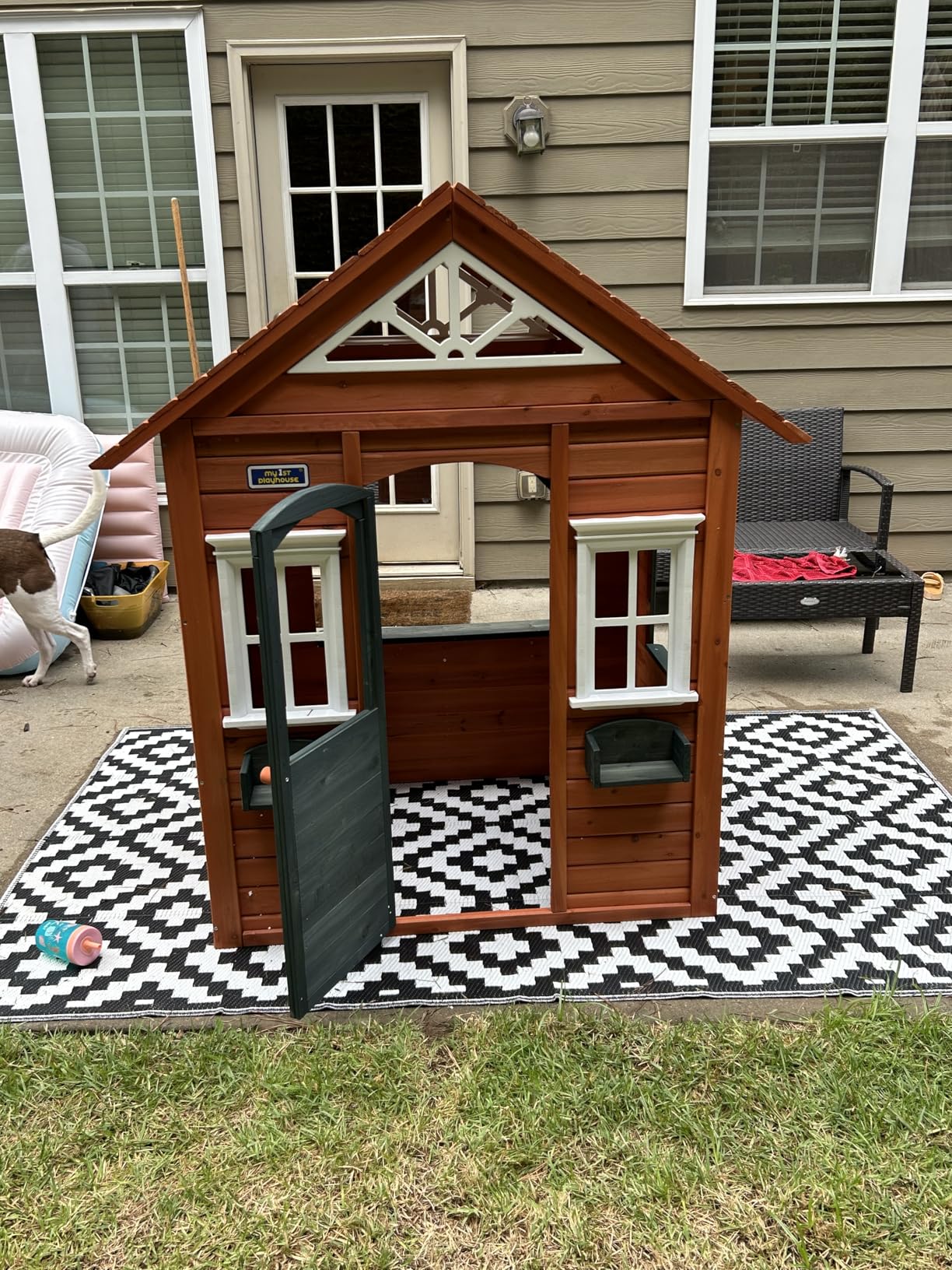 Sportspower My 1st Wooden Playhouse: Working Door, Open Concept Design and Flower Pot Holders Constructed from Premium Wood (Pre-Cut and Stained) customer photo 1