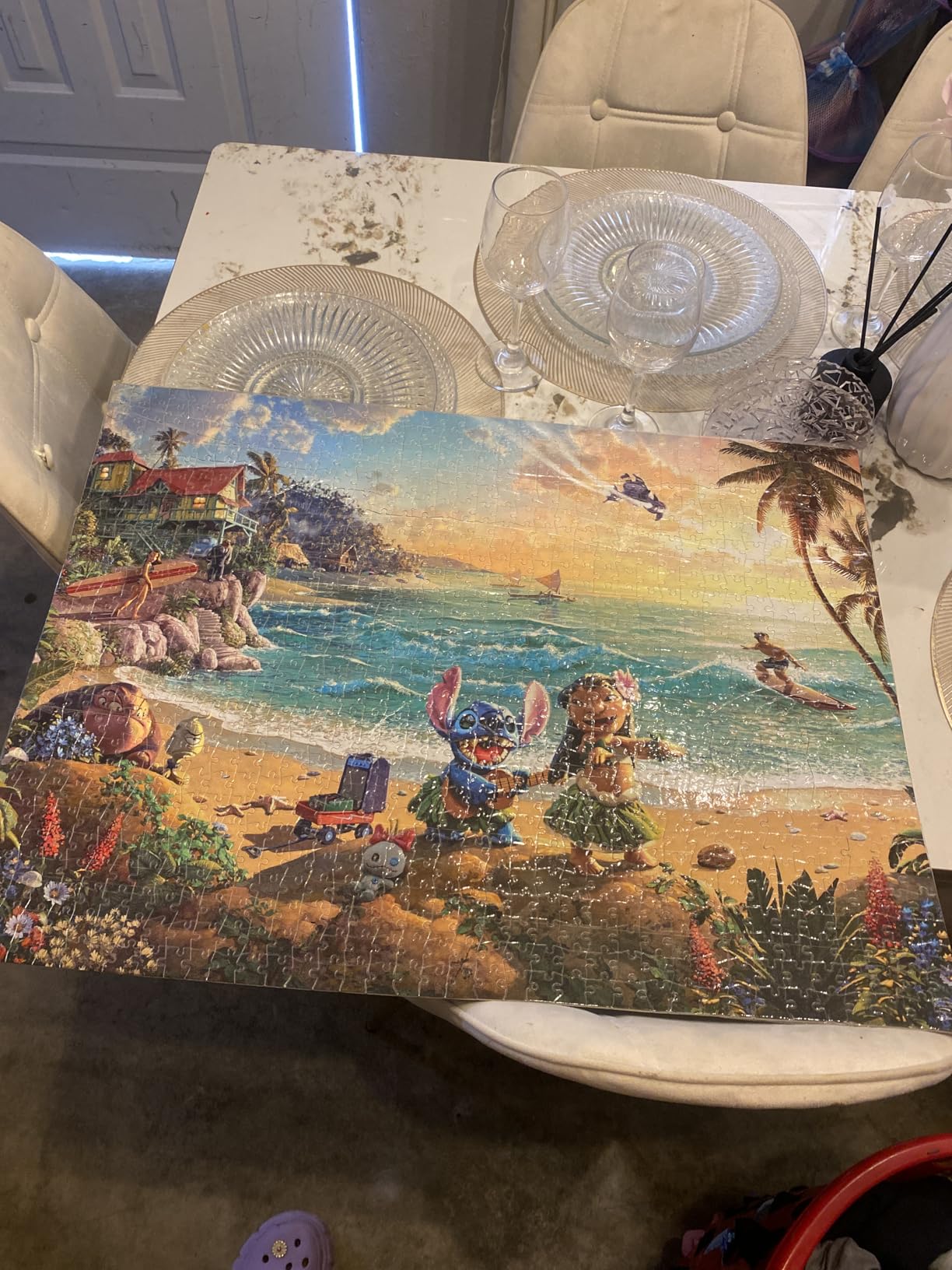 Ceaco - Thomas Kinkade Disney Lilo & Stitch 1000 Piece Jigsaw Puzzle, Premium Recycled Board, Made in USA, Includes Full-Color Poster, 26.75 x 19.75 in customer photo 2
