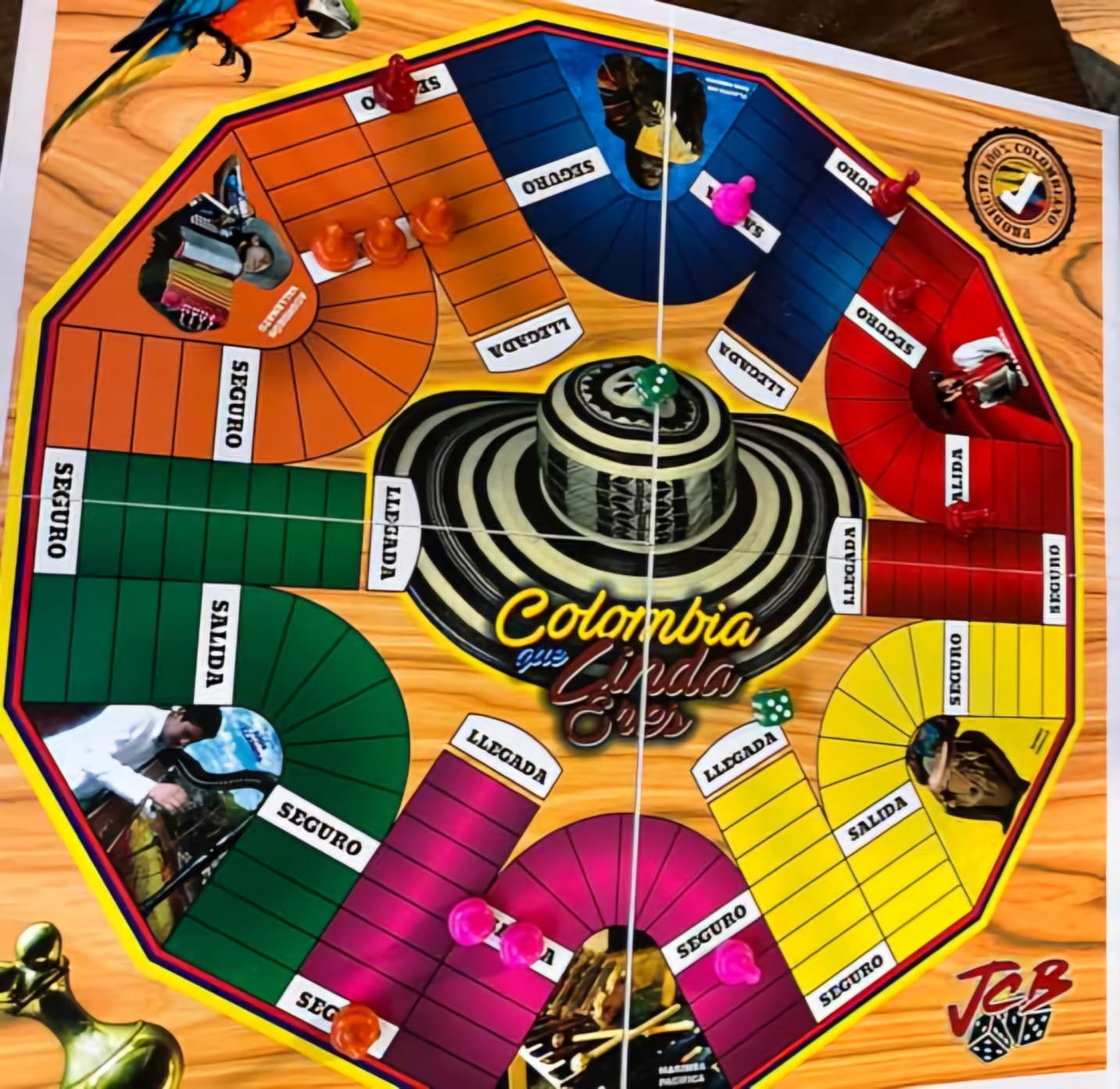 PARQUES Colombiano MAGNETICO Madera 8/6 JUGADORES 50x50 CM Doble cara plegable para viajes. Parcheesi parchis Ludo Board Game 8 Players Original juego de mesa Colombiano Wooden Colombian Parks customer photo 1