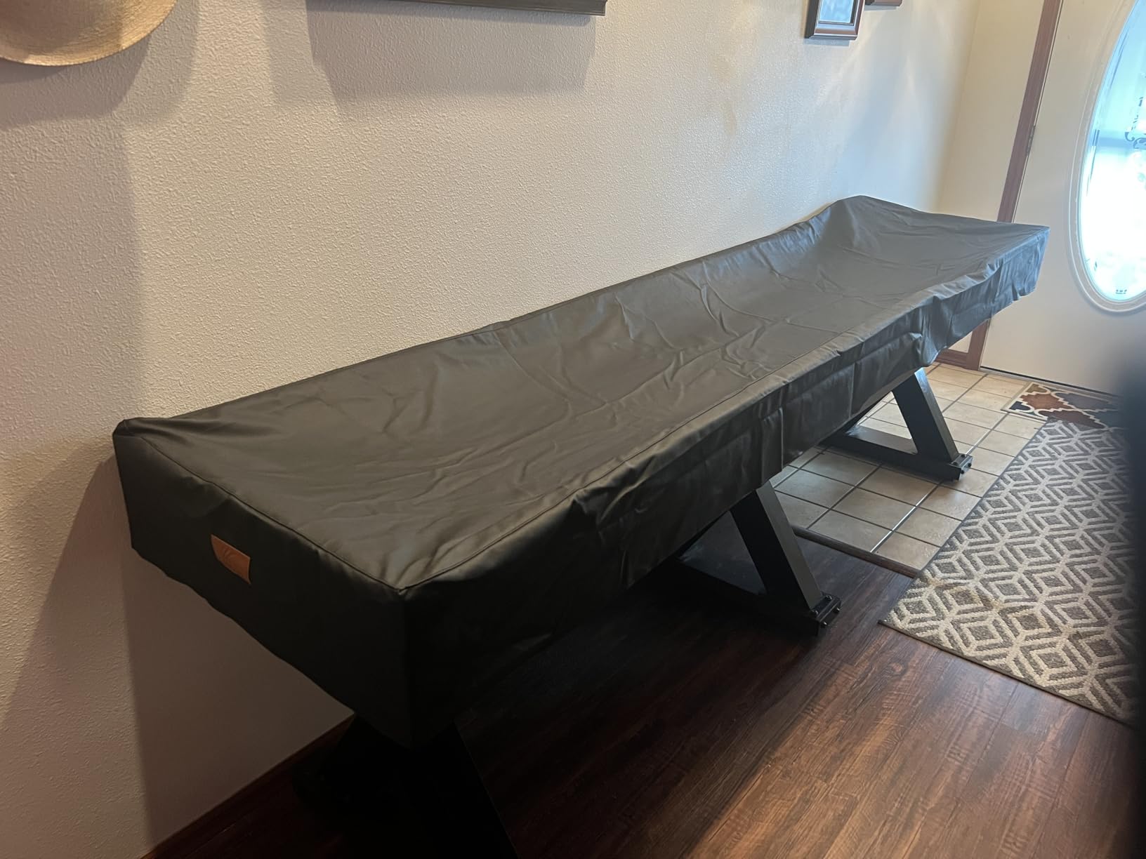 K-Musculo Shuffleboard Table Cover, Heavy Duty Leatherette Waterproof & Tearproof Shuffleboard Covers Fit for 12FT (148