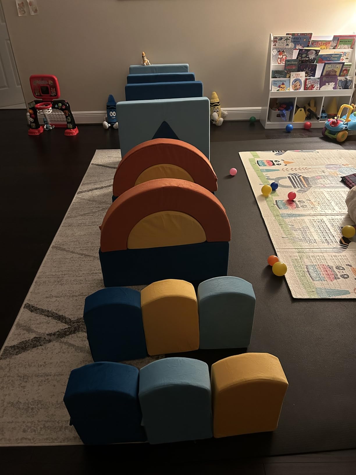 Erament 22Pcs Modular Kids Play Couch for Toddler - Kids Sofa Bed for Playroom, Convertible Furniture Ocean Theme Modular Sofa Building Fort for Inspiring Creativity customer photo 2