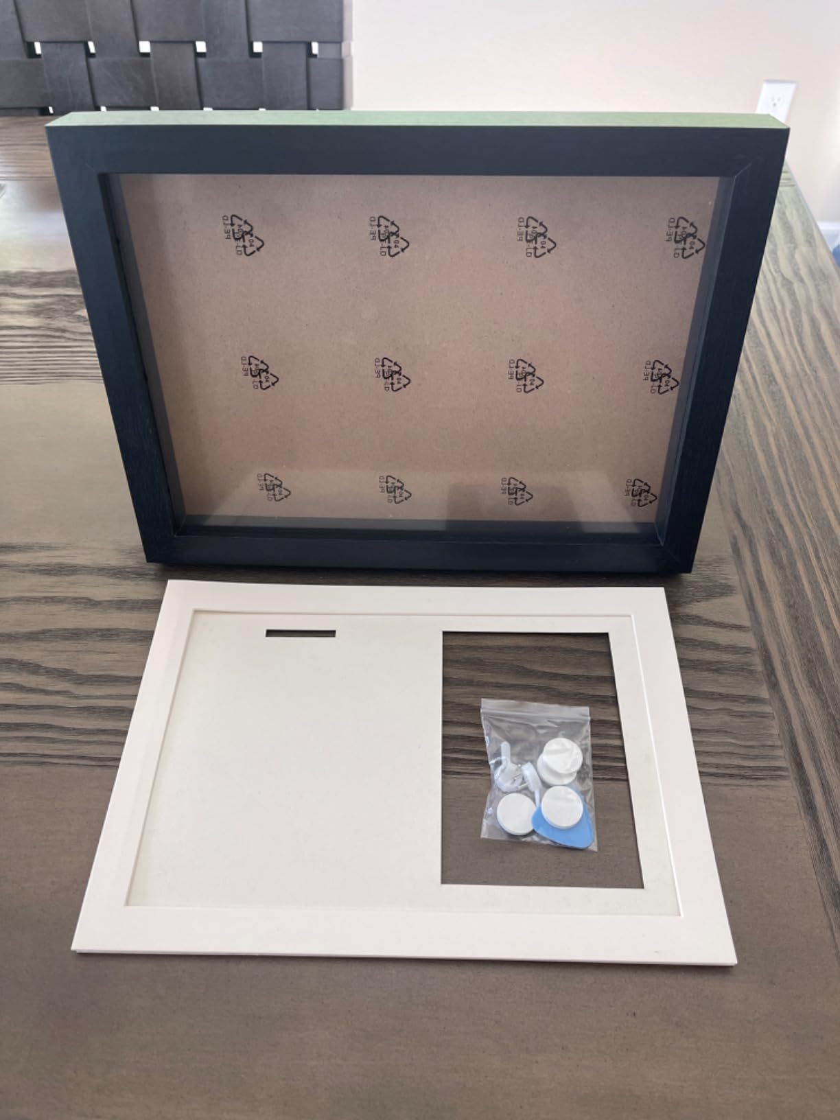 Hacaroa Medal Display Shadow Box, Single Medal and Photo Display Frame Case, Wood Marathon Medal Storage Box for Runners, All Sports Winners, Military Awards, Black customer photo 2