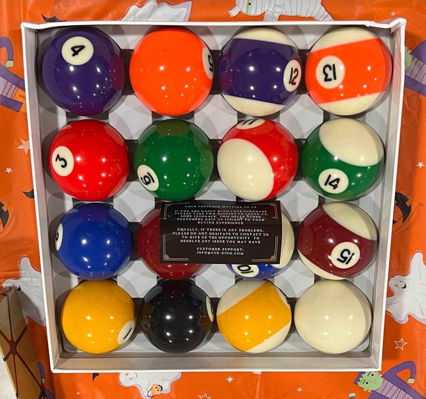 Cue-King Pool Balls, Billiard Balls, Grade AA, 2-1/4