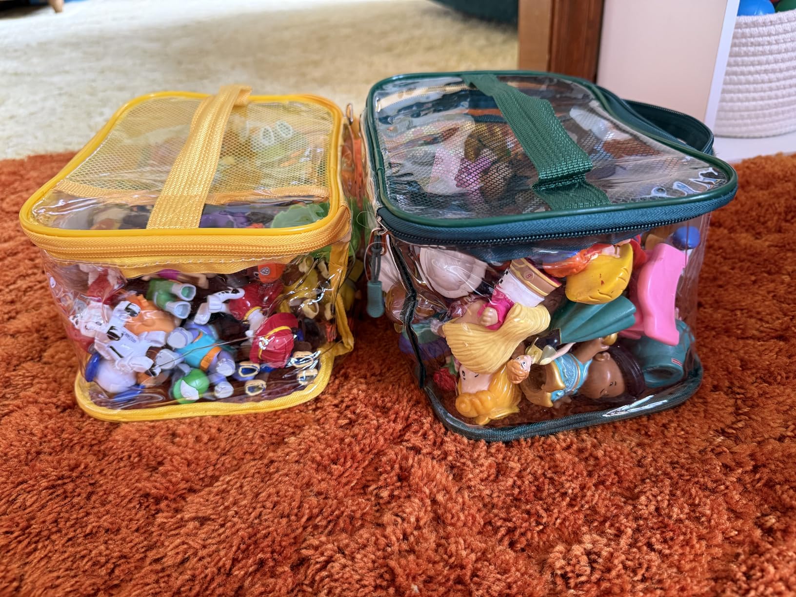 Tesuko 6 Pack Clear Toy Storage Bag with Name Tag & Manual Pocket, Waterproof Transparent PVC Toy Organizer Case for Lego Bricks, Board Games, Building Blocks, Puzzles (Large Capacity, Black) customer photo 2