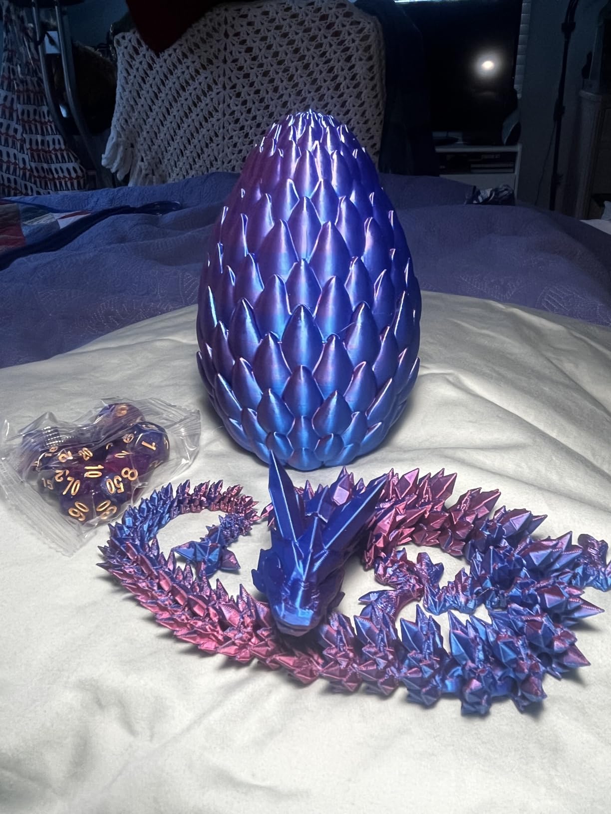 DND Dice Set 7PCS with 3D Printed Dragon Egg, Fidget Surprise Egg, Polyhedral Dice with Gift Box, Great Gift for Adults & Kids, Perfect for RPG DND MTG Table Games customer photo 2