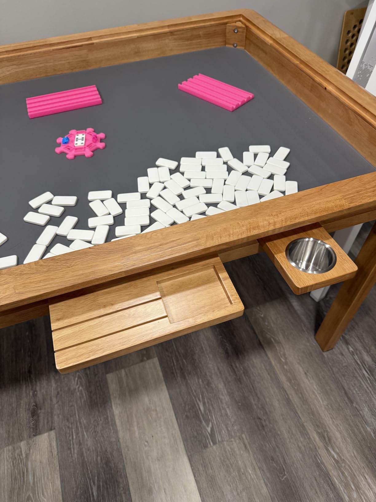 Board Game Table with Removable Table Top, Seats 4 to 6 Players with 57in x 33in Play Area, Includes Play Mat, Detachable Cup Holders and Dice Trays customer photo 2