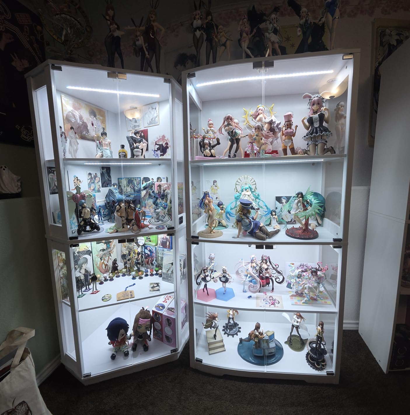 BROTTAR Display Cabinet with Glass Doors, 4-Tier Display Case, Black | Curio Cabinet with 3 Color Lights for Collectibles, Storage Cabinets with Human Body Sensor customer photo 2