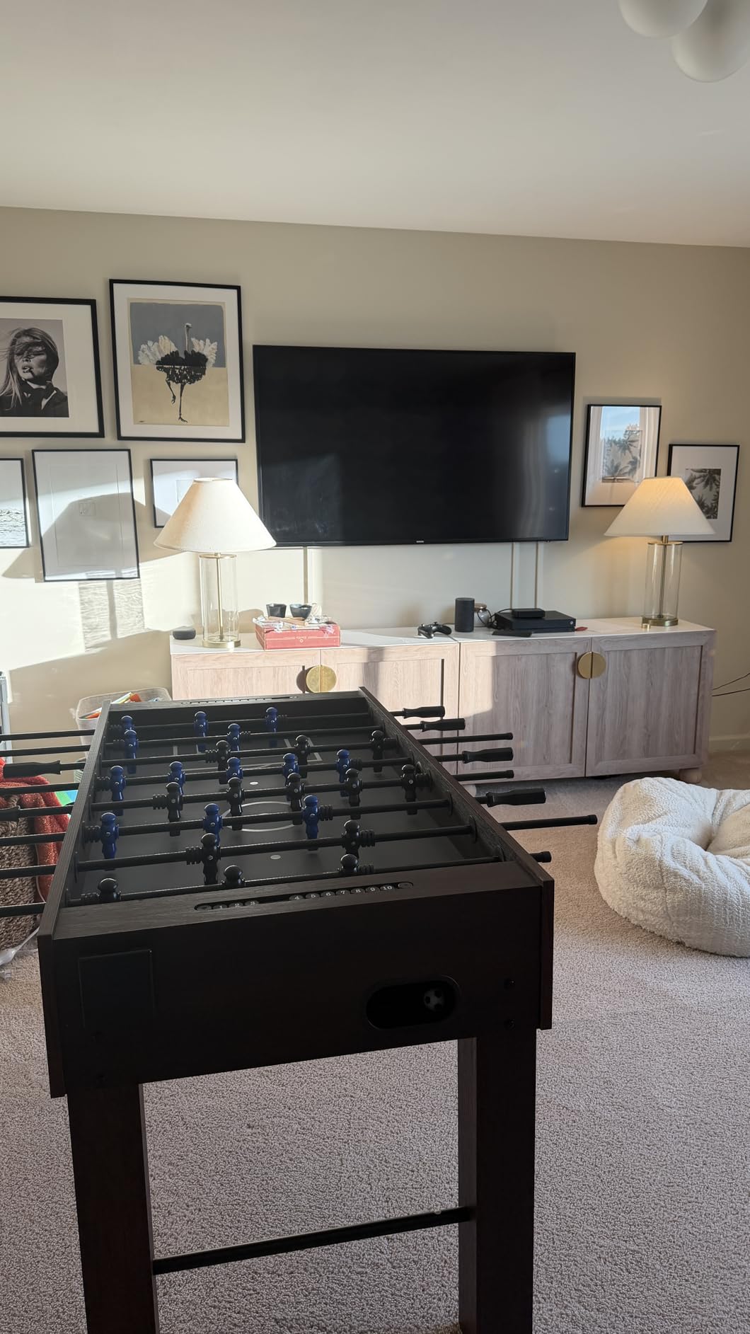 54 Inch Large Size Foosball Table for Adults, Competition Full Size Soccer Game Table with 2 Balls, Football Table Game Room customer photo 1