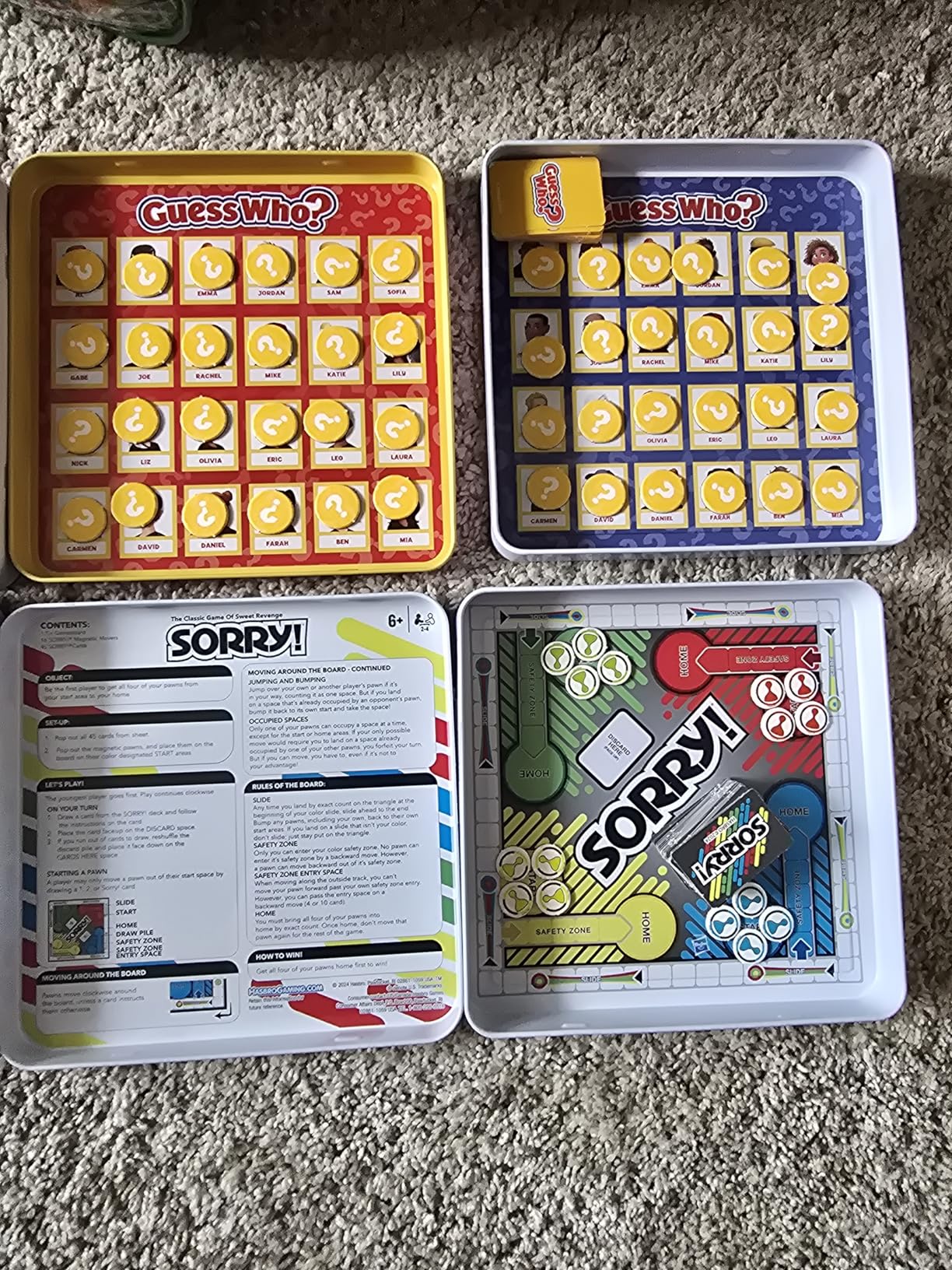 Hasbro Gaming Magnetic Game Travel Set for Kids - Bundle with 4 Travel Games in Tin Featuring Connect 4, Sorry, Trouble, Guess Who Plus Stickers customer photo 2
