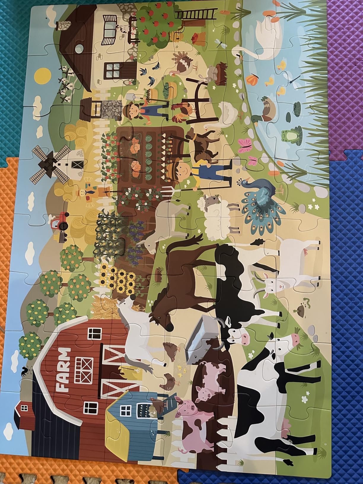 BONNYCO Giant Floor Puzzles for Kids of Jungle Animals with 48 Large Pieces. Safari Jumbo Puzzle 36.2 x 24.4 in, Gifts for Boys and Girls, Educational Kids Toys Ages 2-8 customer photo 1